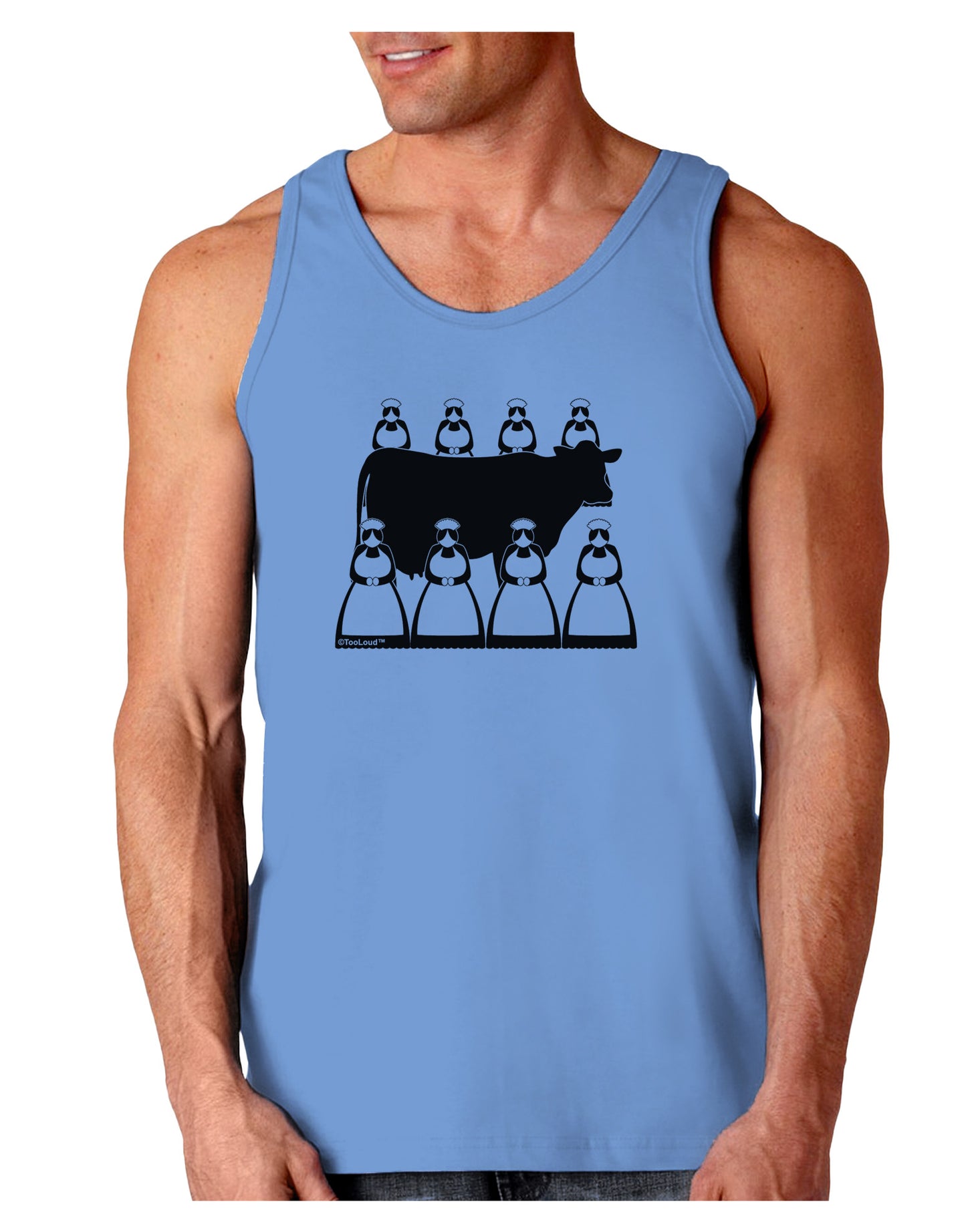 Eight Maids A Milking Loose Tank Top-Loose Tank Top-TooLoud-CarolinaBlue-Small-Davson Sales