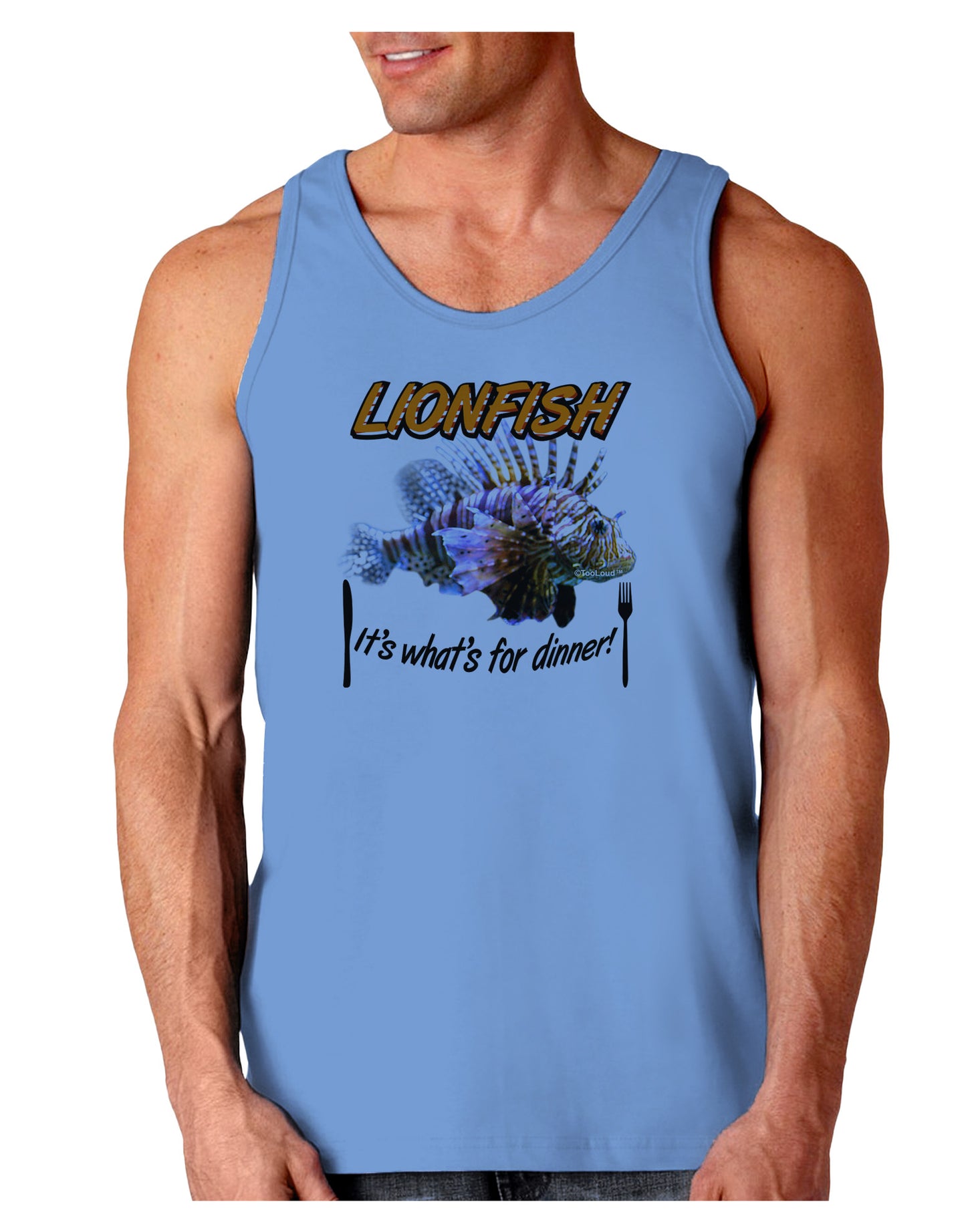 Lionfish - It's What's For Dinner Loose Tank Top-Loose Tank Top-TooLoud-CarolinaBlue-Small-Davson Sales