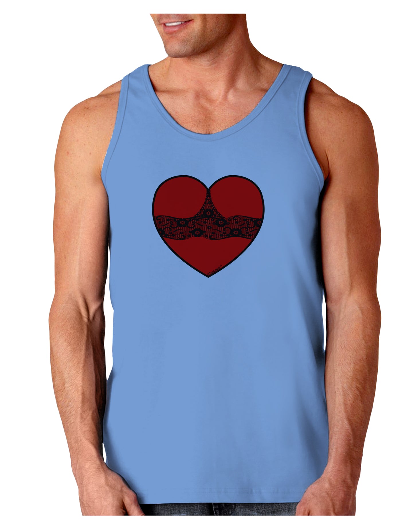 Black Lace Panty Heart Loose Tank Top-Loose Tank Top-TooLoud-CarolinaBlue-Small-Davson Sales
