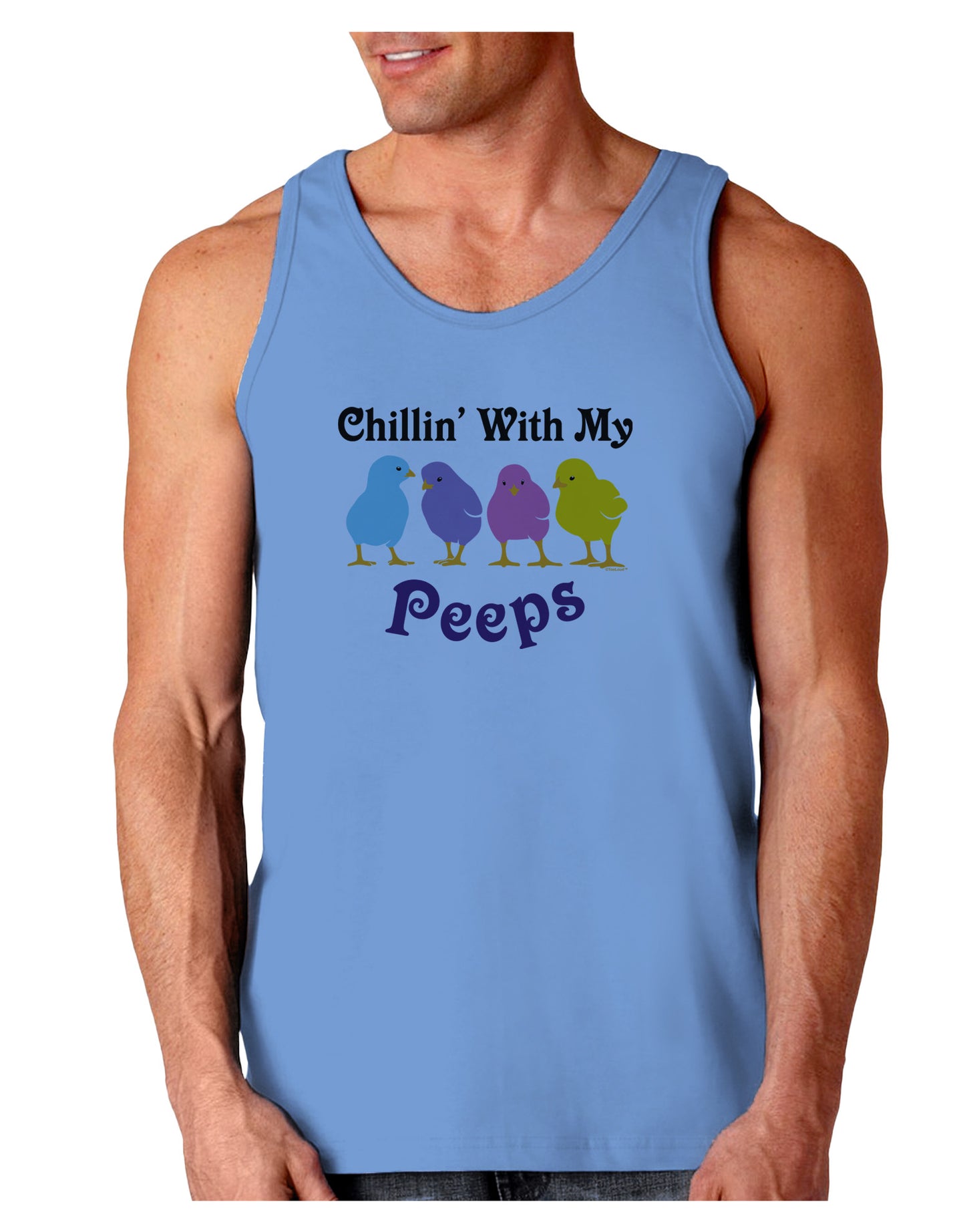 Chillin With My Peeps Loose Tank Top-Loose Tank Top-TooLoud-CarolinaBlue-Small-Davson Sales