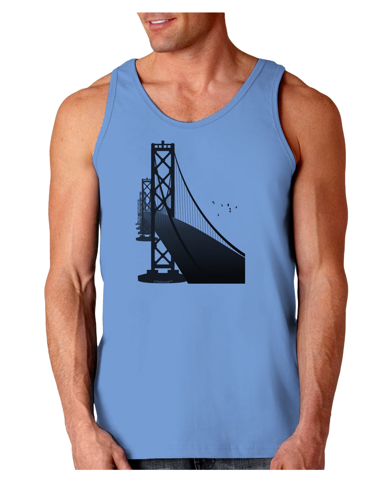 San Francisco Bay Bridge Loose Tank Top-Loose Tank Top-TooLoud-CarolinaBlue-Small-Davson Sales