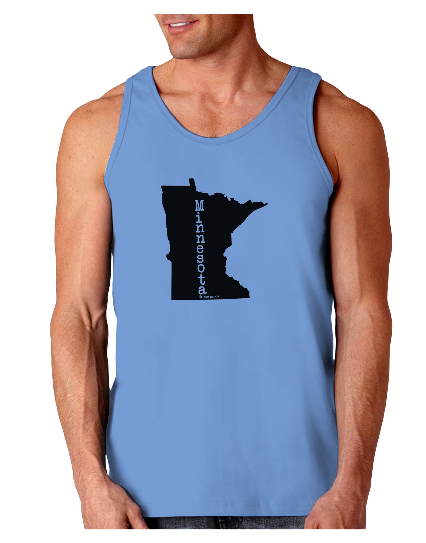 Minnesota - United States Shape Loose Tank Top-Loose Tank Top-TooLoud-CarolinaBlue-Small-Davson Sales