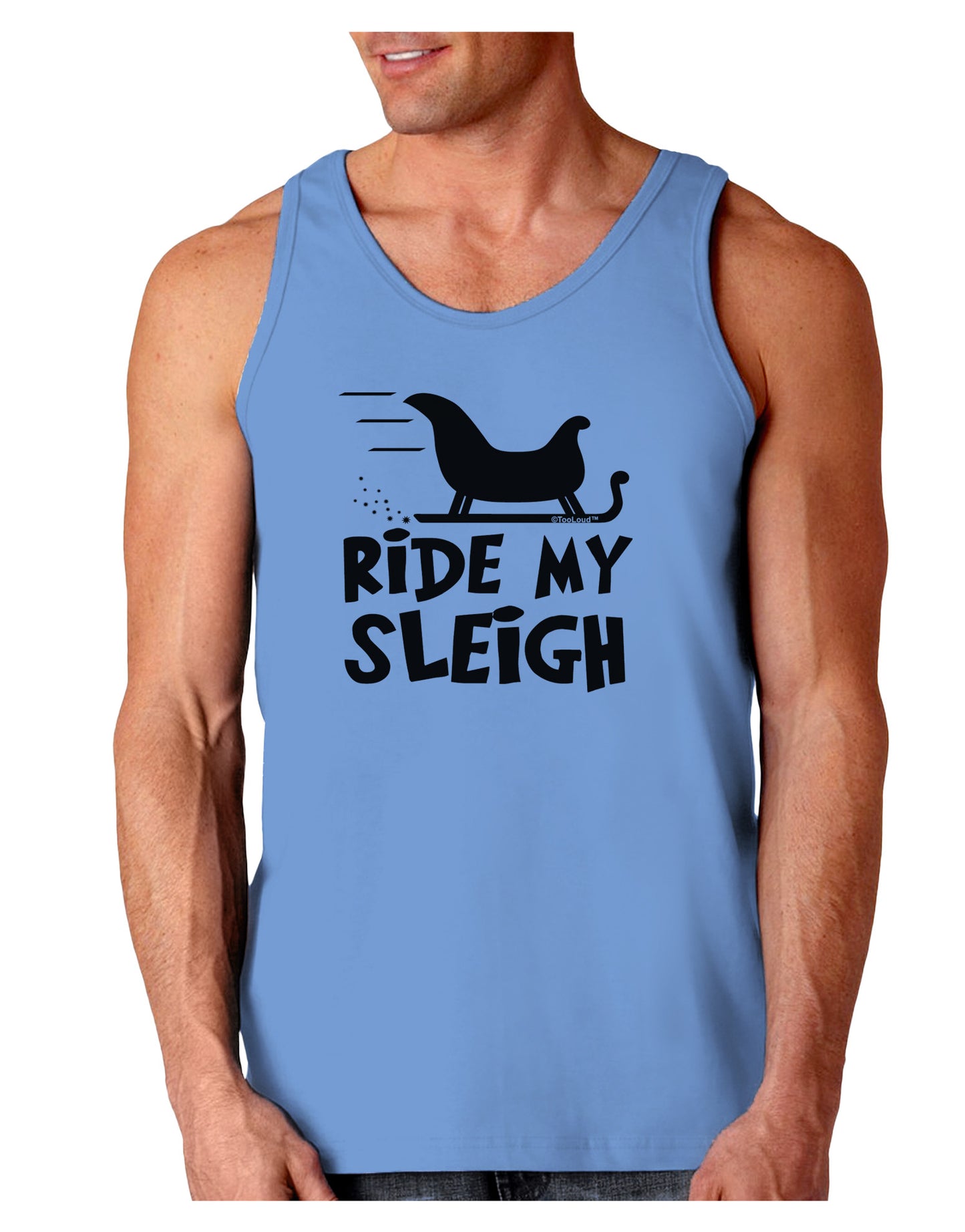 Ride My Sleigh BnW Loose Tank Top-Loose Tank Top-TooLoud-CarolinaBlue-Small-Davson Sales