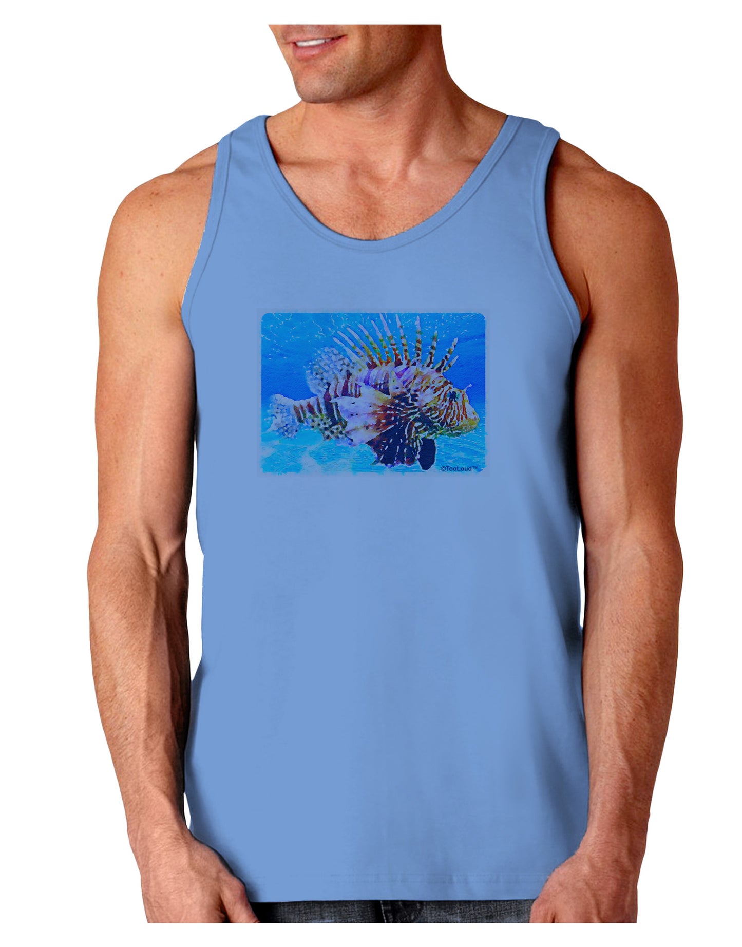 Lionfish in Watercolor Loose Tank Top by-Loose Tank Top-TooLoud-CarolinaBlue-Small-Davson Sales