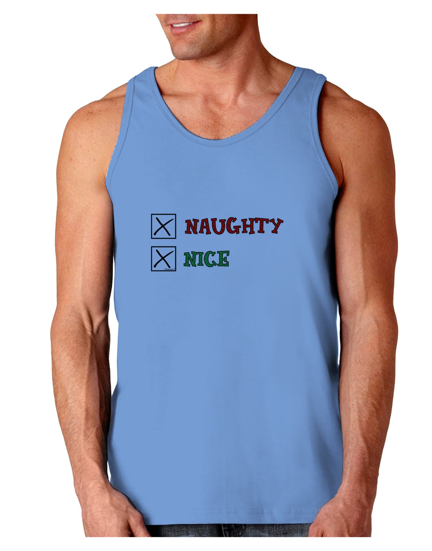 Naughty or Nice Christmas - Naughty and Nice Loose Tank Top-Loose Tank Top-TooLoud-CarolinaBlue-Small-Davson Sales