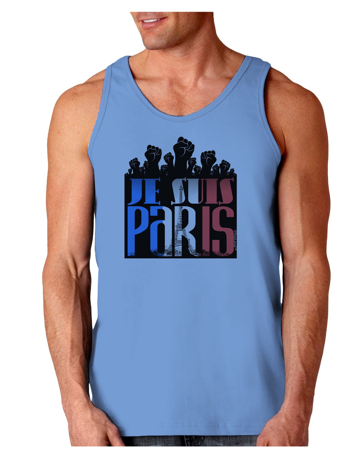 Je Suis Paris - Strong Loose Tank Top by-Loose Tank Top-TooLoud-CarolinaBlue-Small-Davson Sales
