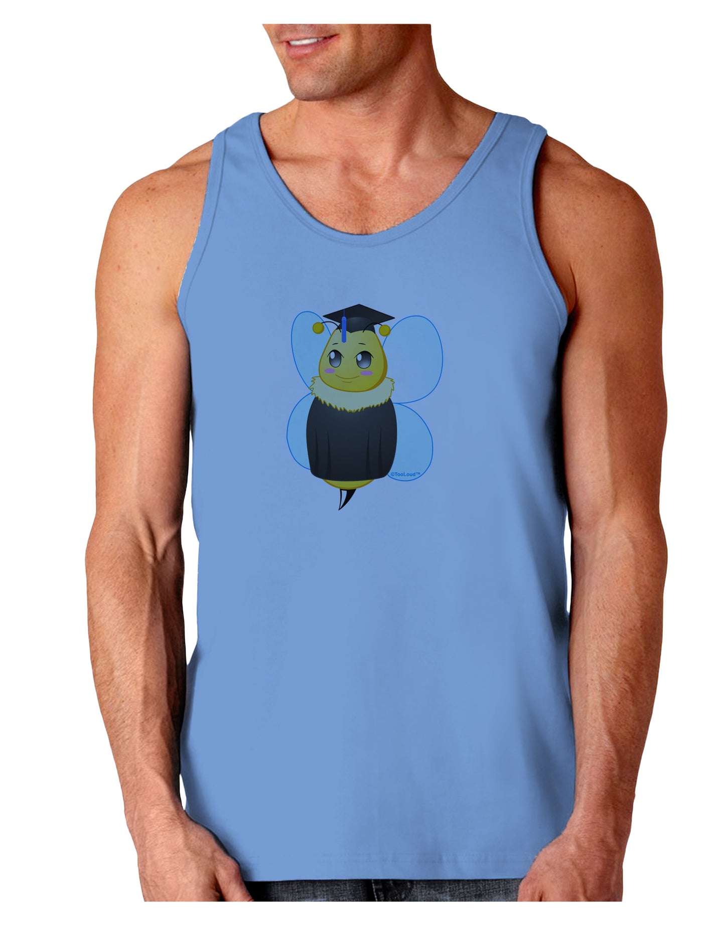 Graduation Bee Loose Tank Top-Loose Tank Top-TooLoud-CarolinaBlue-Small-Davson Sales