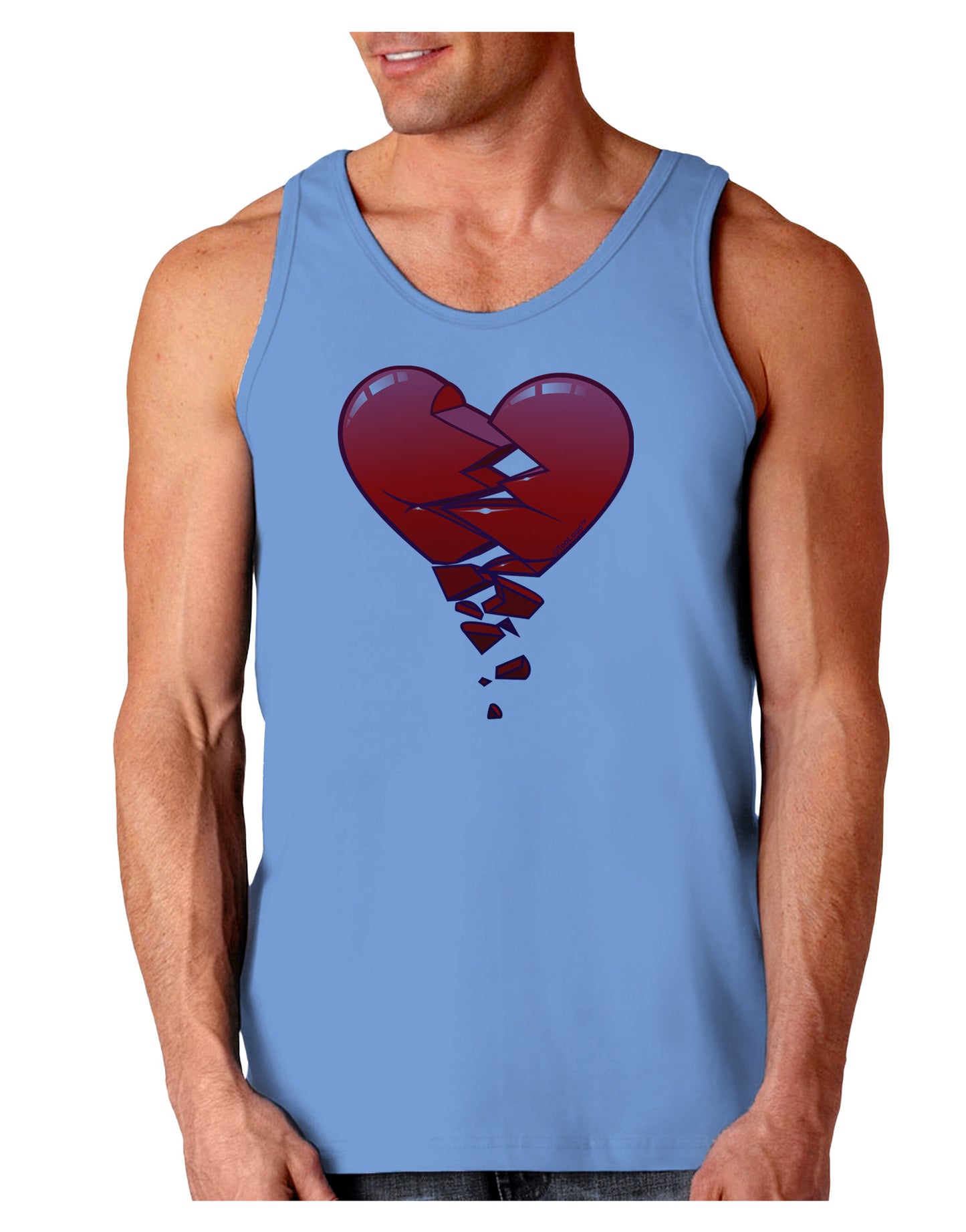 Crumbling Broken Heart Loose Tank Top by-Loose Tank Top-TooLoud-CarolinaBlue-Small-Davson Sales