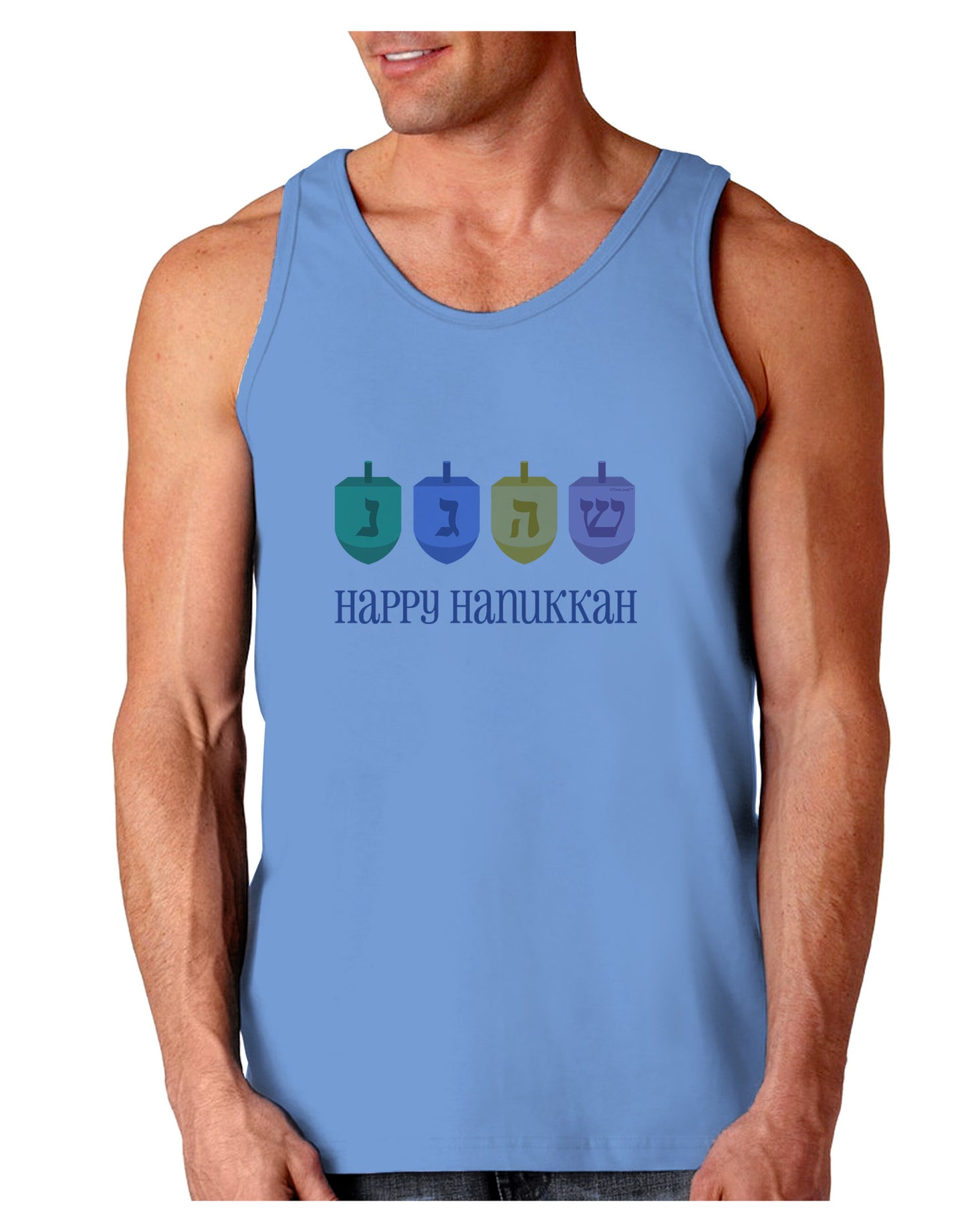 Happy Hanukkah Dreidels Loose Tank Top-Loose Tank Top-TooLoud-CarolinaBlue-Small-Davson Sales