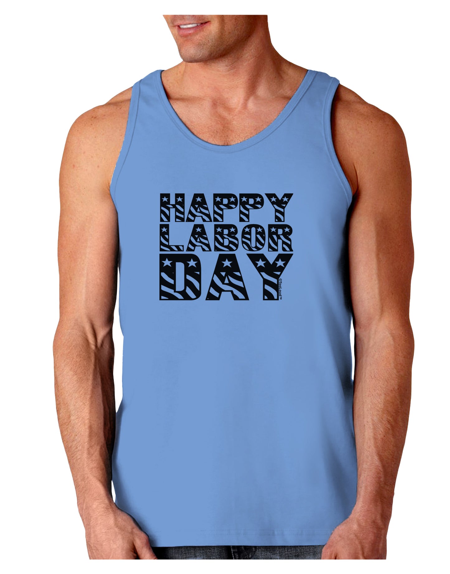 Happy Labor Day Text Loose Tank Top-Loose Tank Top-TooLoud-CarolinaBlue-Small-Davson Sales