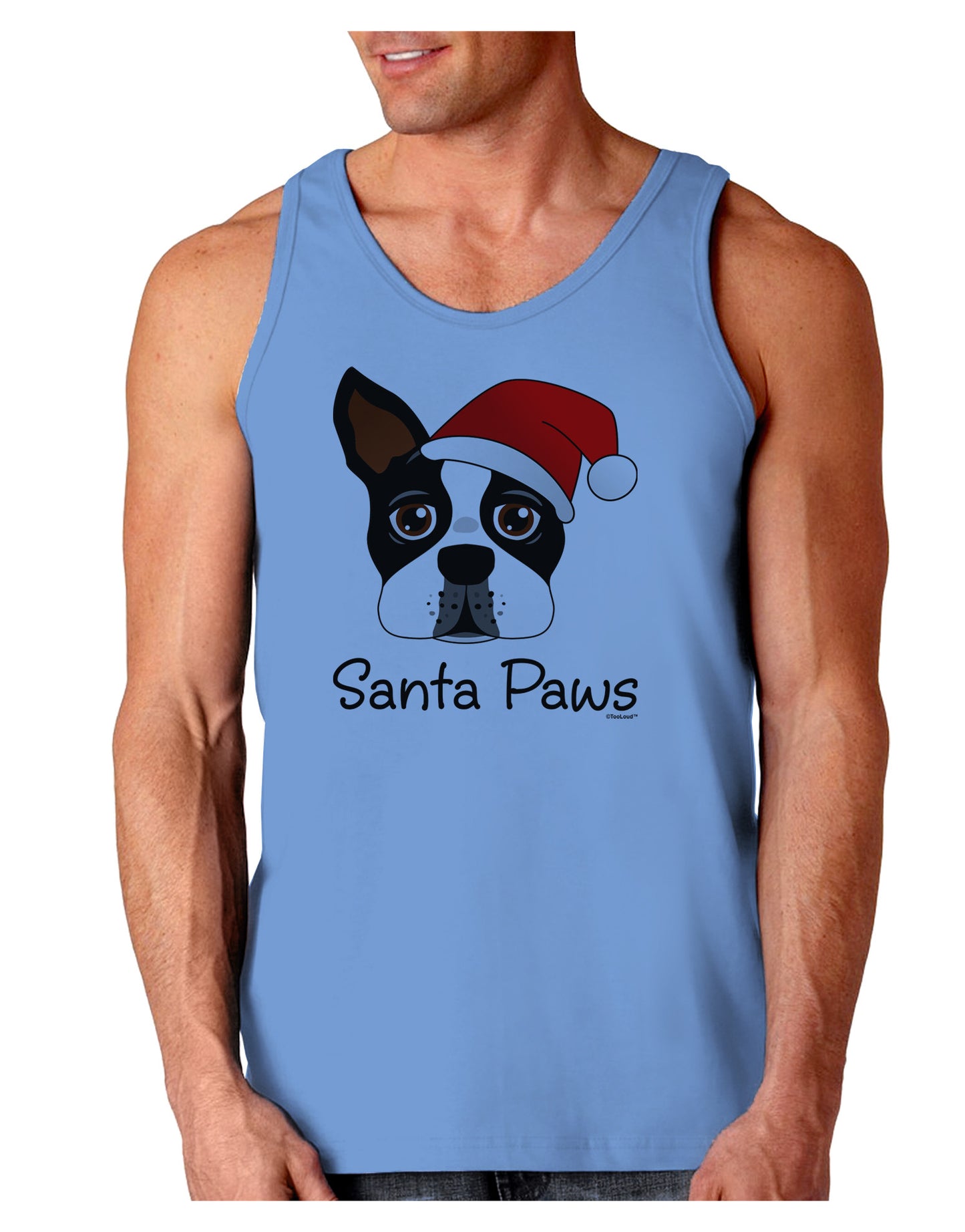 Santa Paws Christmas Dog Loose Tank Top-Loose Tank Top-TooLoud-CarolinaBlue-Small-Davson Sales