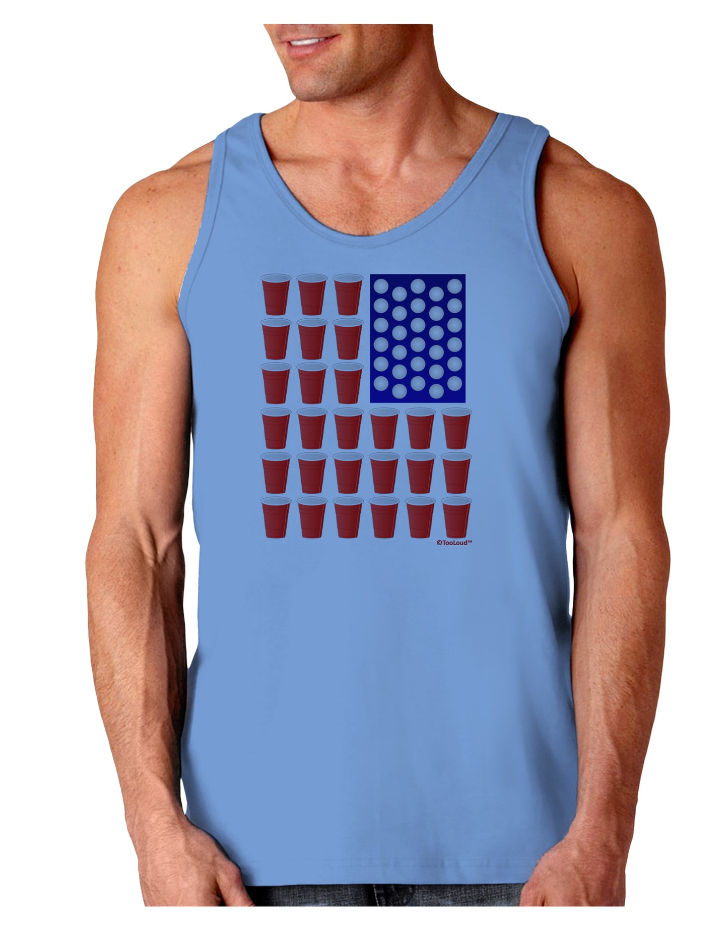 Beer Pong Flag Loose Tank Top-Loose Tank Top-TooLoud-CarolinaBlue-Small-Davson Sales