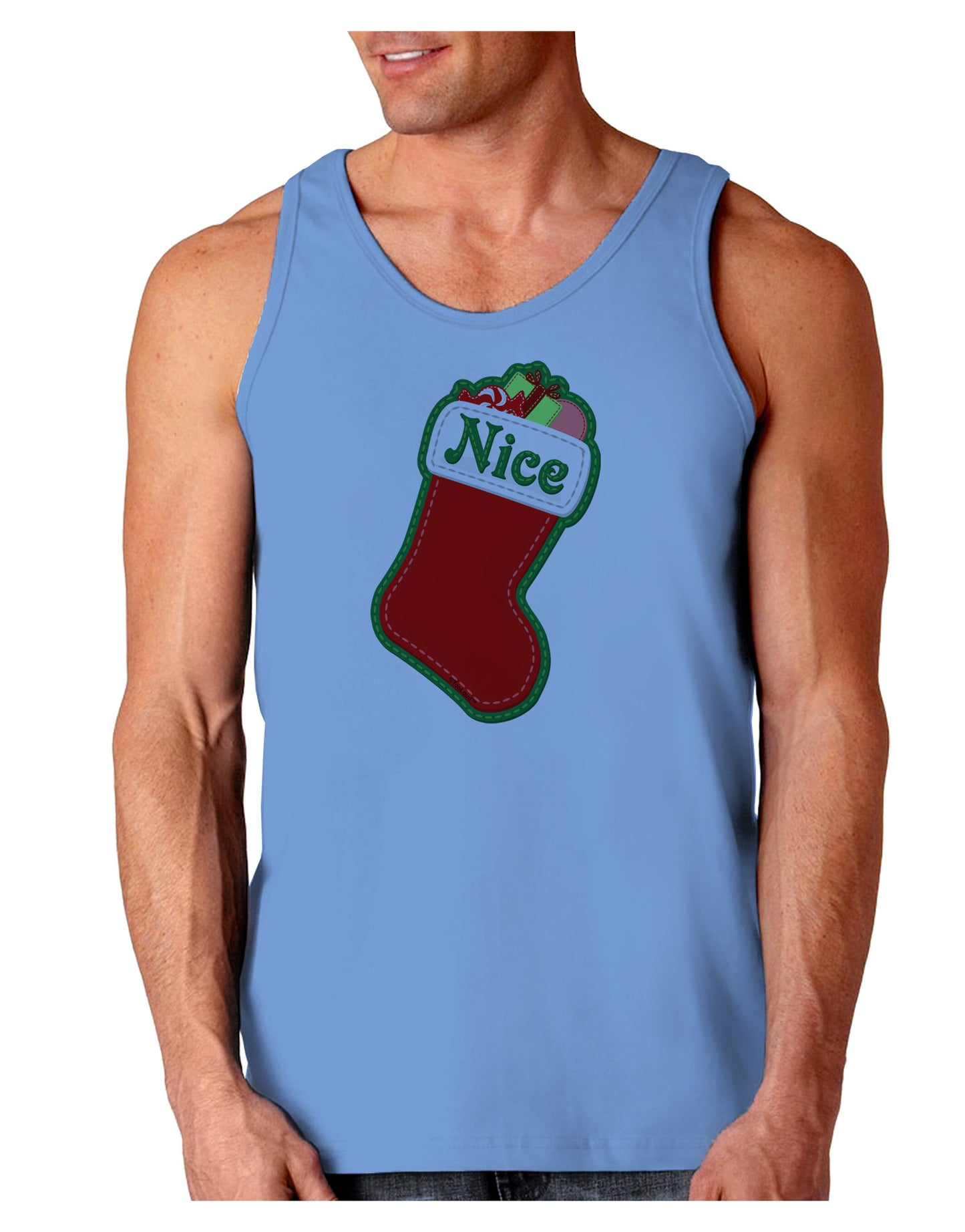 Nice Stocking Cute Christmas Loose Tank Top-Loose Tank Top-TooLoud-CarolinaBlue-Small-Davson Sales