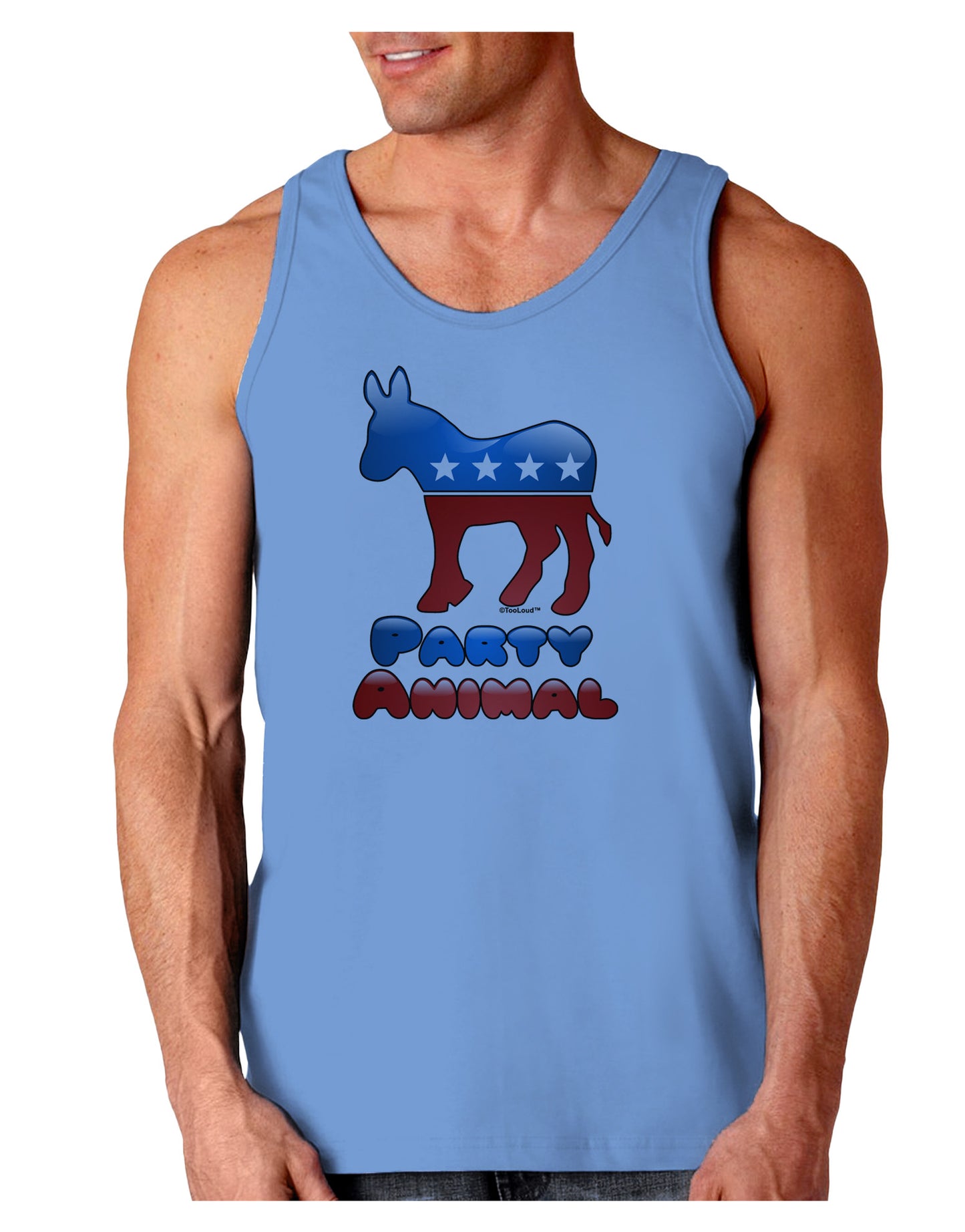 Democrat Party Animal Loose Tank Top-Loose Tank Top-TooLoud-CarolinaBlue-Small-Davson Sales