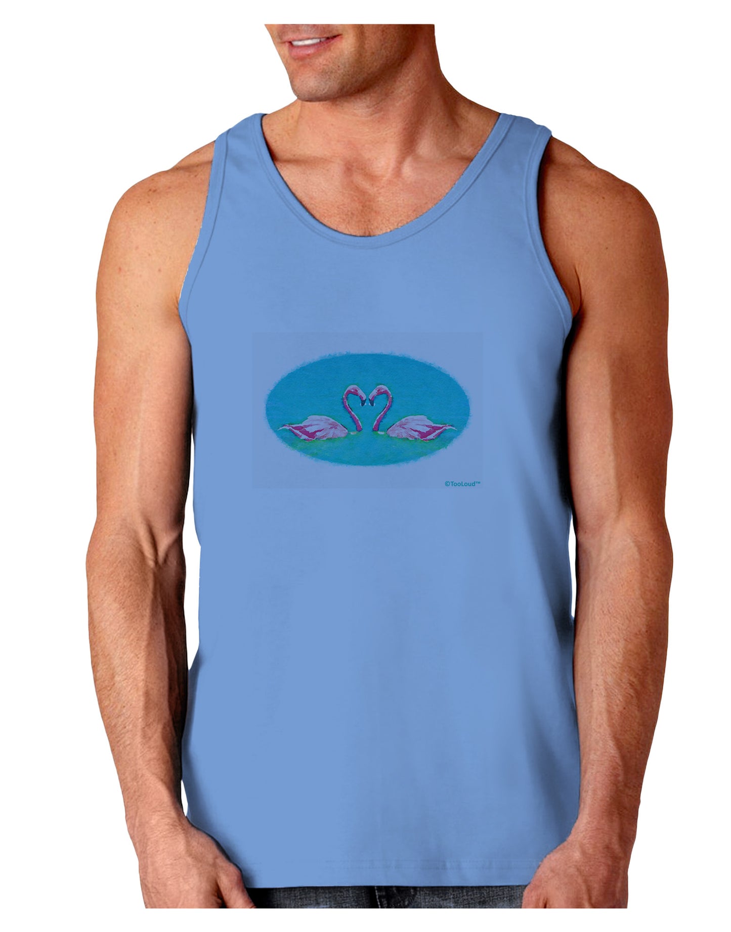 Love Birds - Flamingos Watercolor Loose Tank Top-Loose Tank Top-TooLoud-CarolinaBlue-Small-Davson Sales