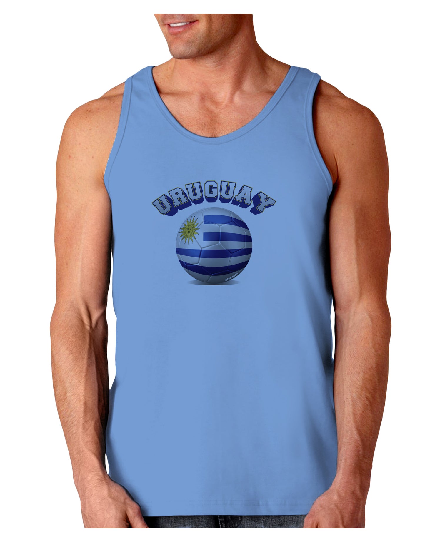 Soccer Ball Flag - Uruguay Loose Tank Top-Loose Tank Top-TooLoud-CarolinaBlue-Small-Davson Sales