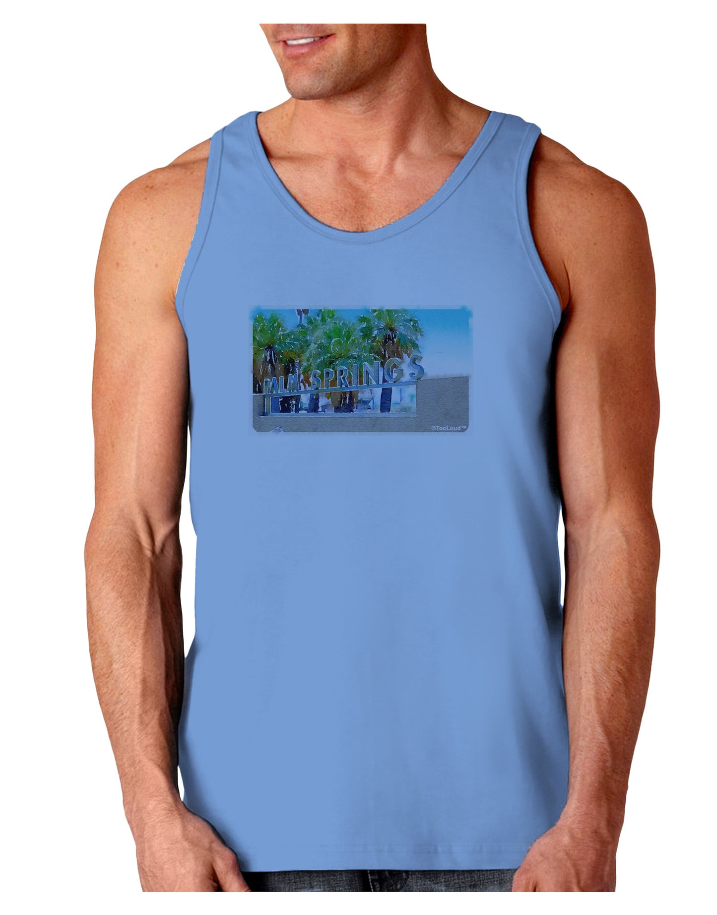 Palm Springs Watercolor Loose Tank Top-Loose Tank Top-TooLoud-CarolinaBlue-Small-Davson Sales