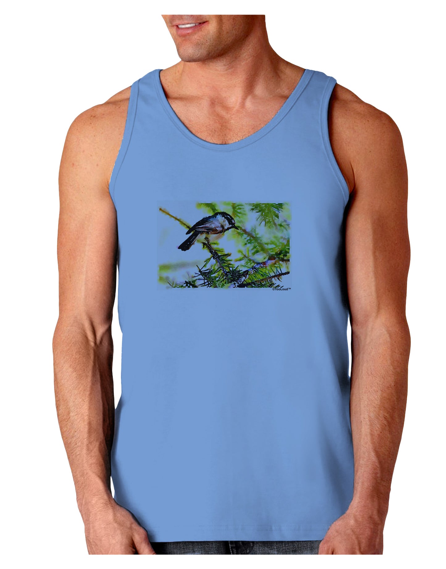 CO Chickadee Watercolor Loose Tank Top-Loose Tank Top-TooLoud-CarolinaBlue-Small-Davson Sales