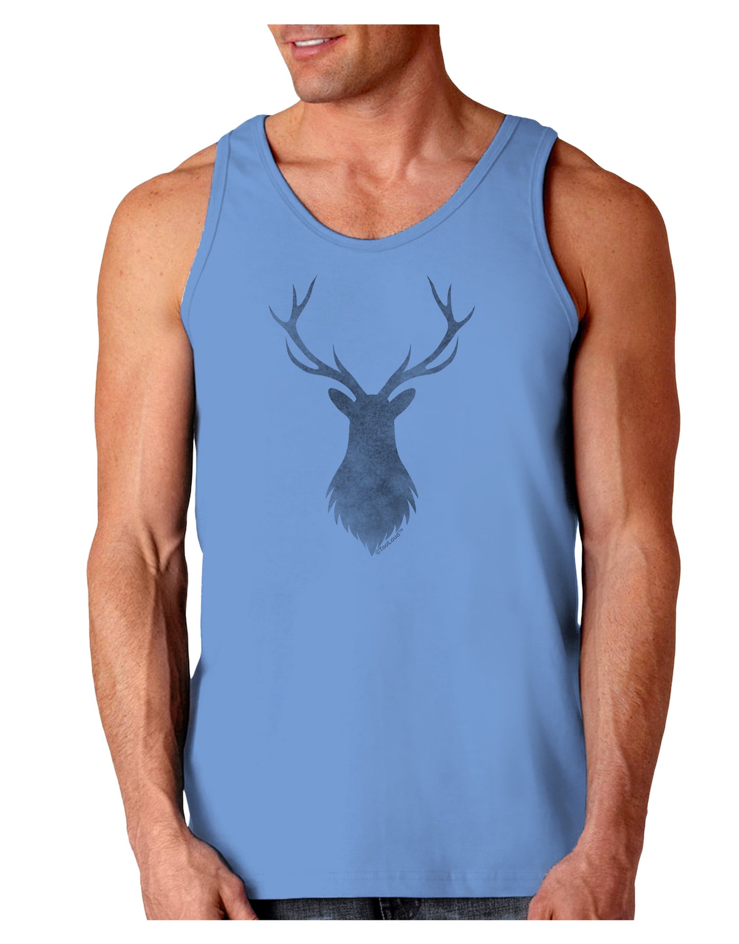 Majestic Stag Distressed Loose Tank Top-Loose Tank Top-TooLoud-CarolinaBlue-Small-Davson Sales