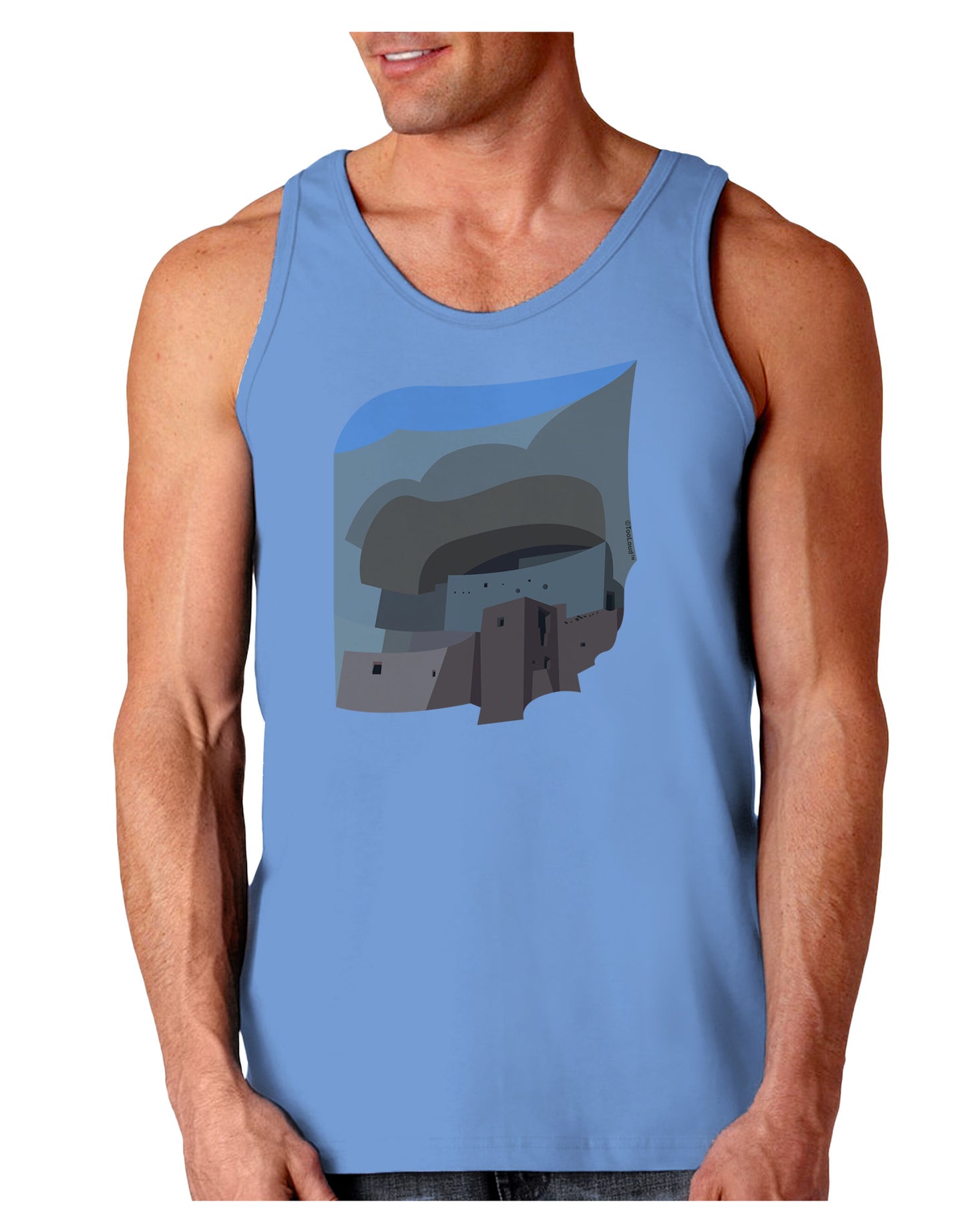 Montezuma Castle Artwork Loose Tank Top-Loose Tank Top-TooLoud-CarolinaBlue-Small-Davson Sales