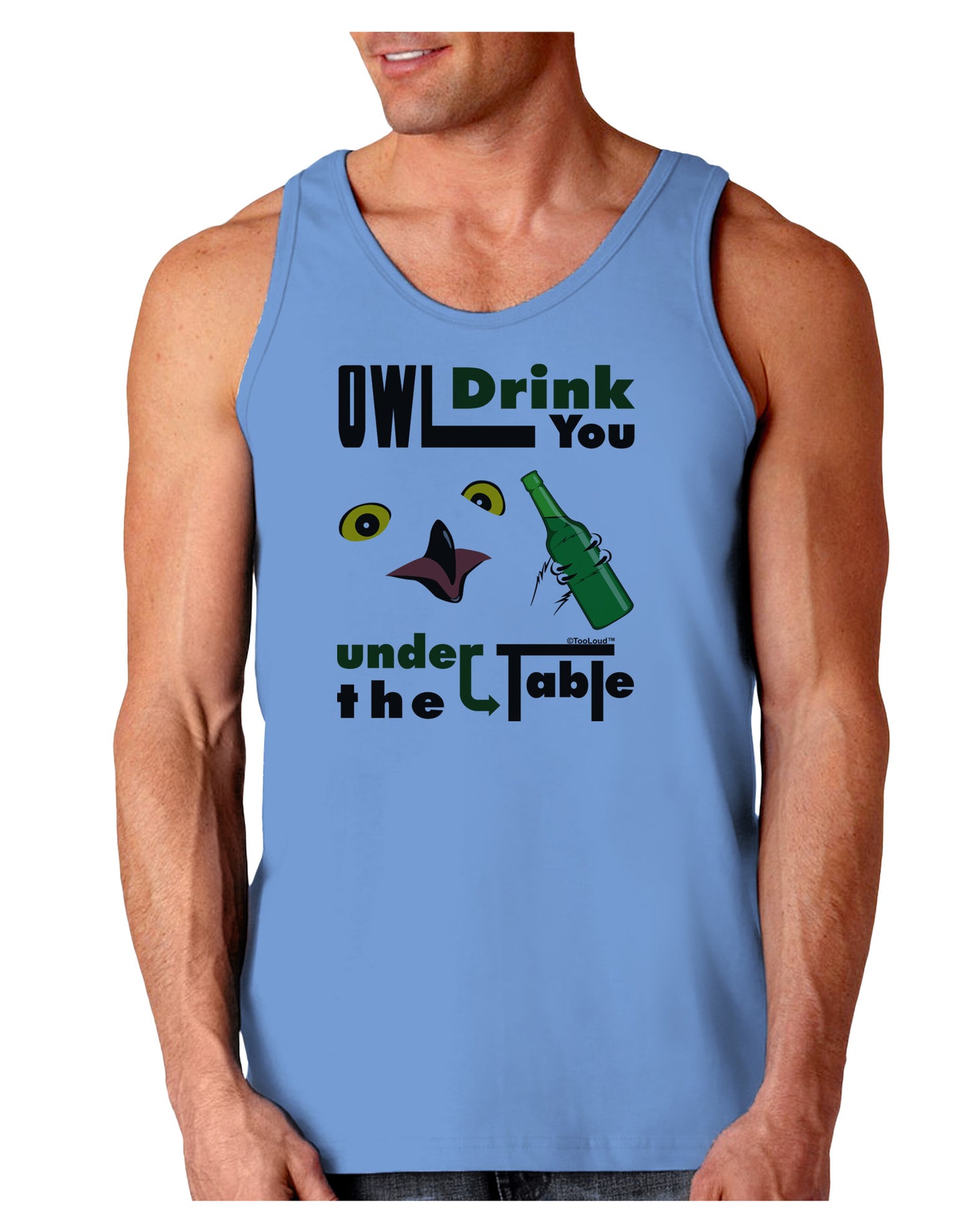Owl Drink You Under the Table Loose Tank Top-Loose Tank Top-TooLoud-CarolinaBlue-Small-Davson Sales