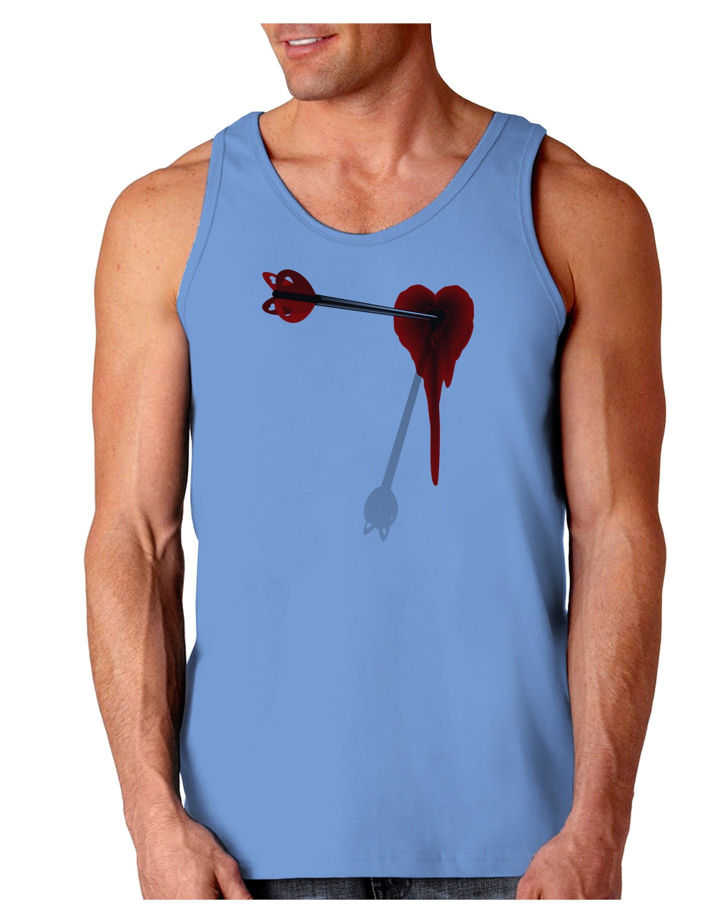 Cupid's Arrow Heart Shot Wound Loose Tank Top-Loose Tank Top-TooLoud-CarolinaBlue-Small-Davson Sales