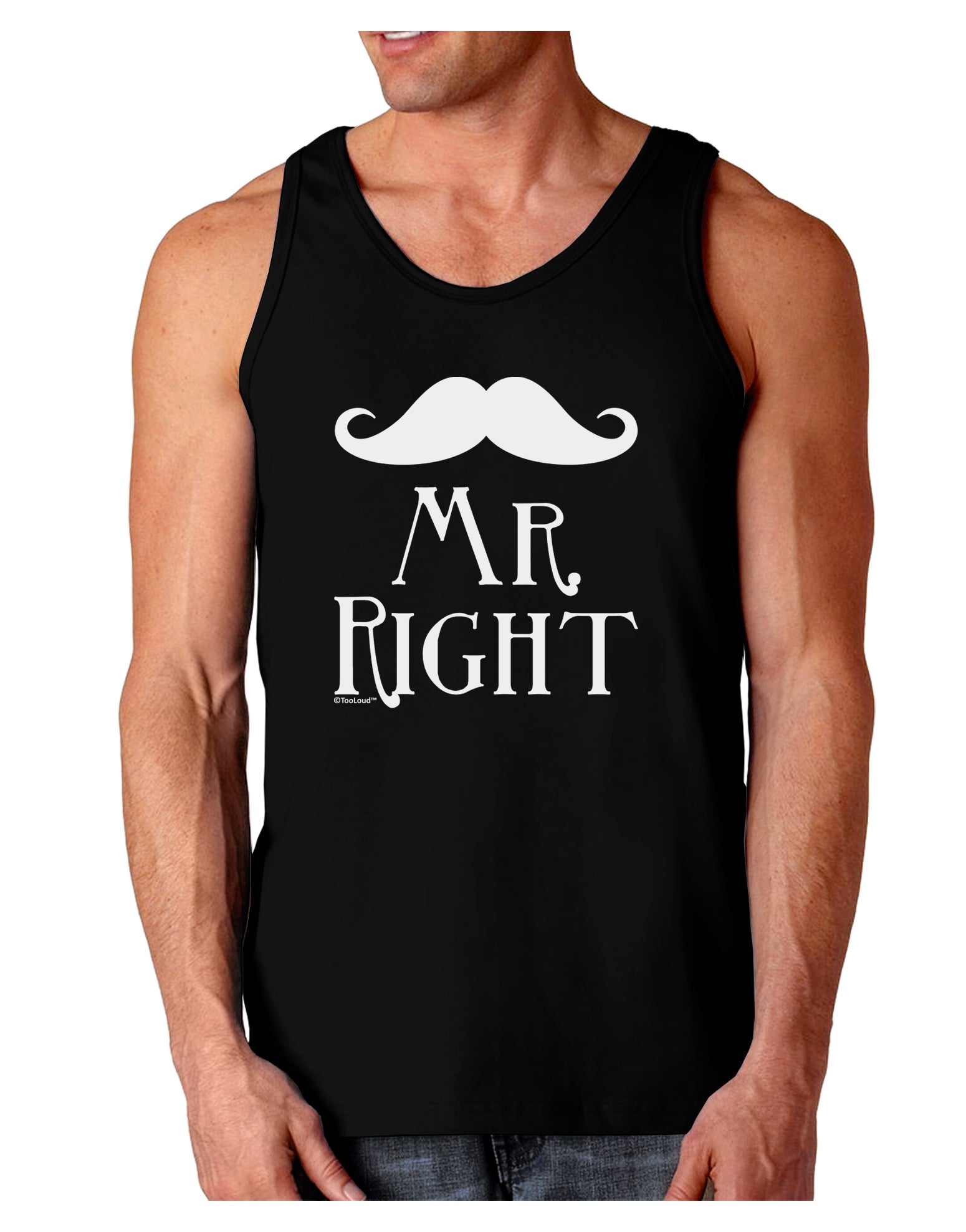 - Mr Right Dark Loose Tank Top-Mens Loose Tank Top-TooLoud-Black-Small-Davson Sales
