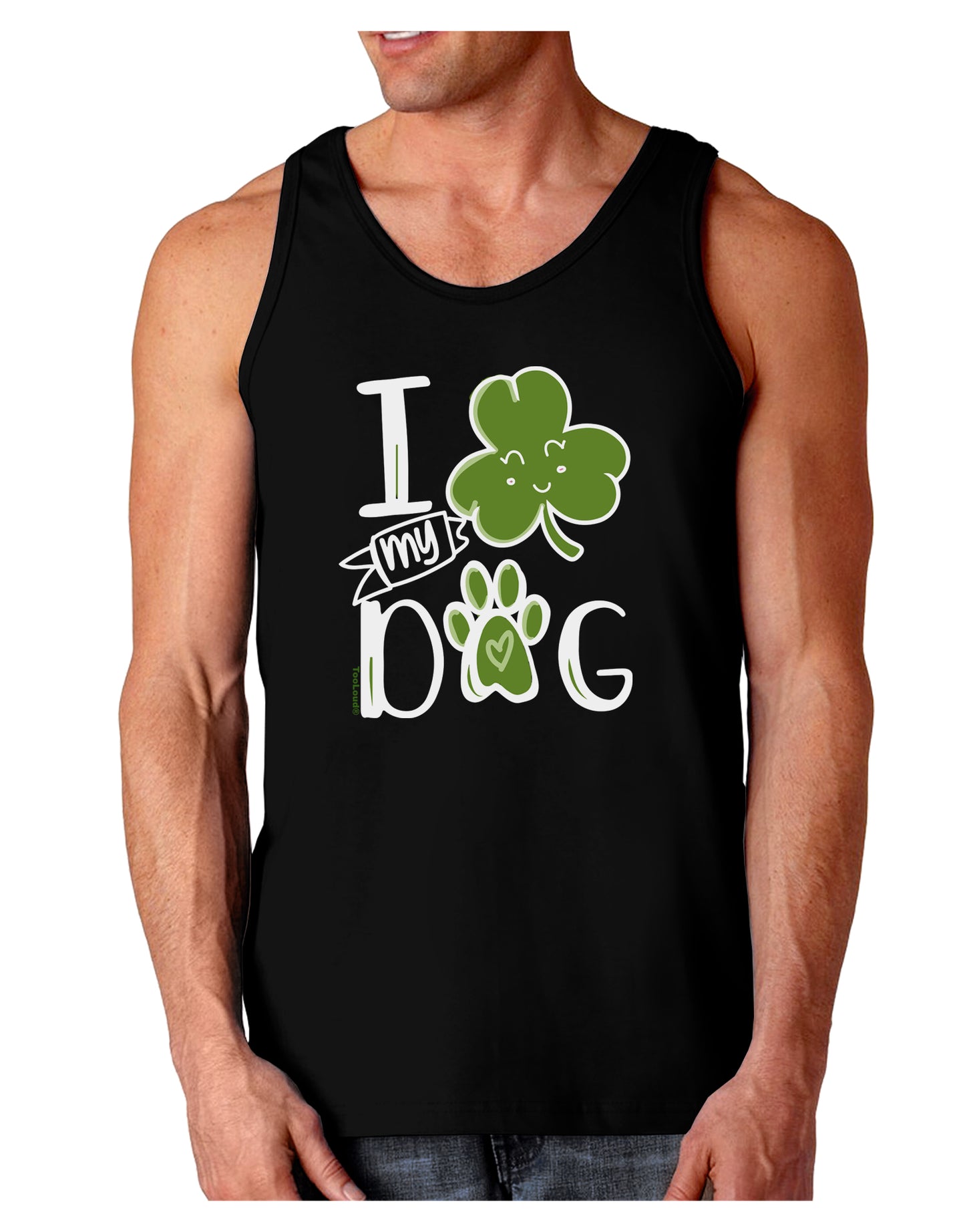 I Shamrock my Dog Loose Tank Top-Mens-LooseTanktops-TooLoud-Black-Small-Davson Sales