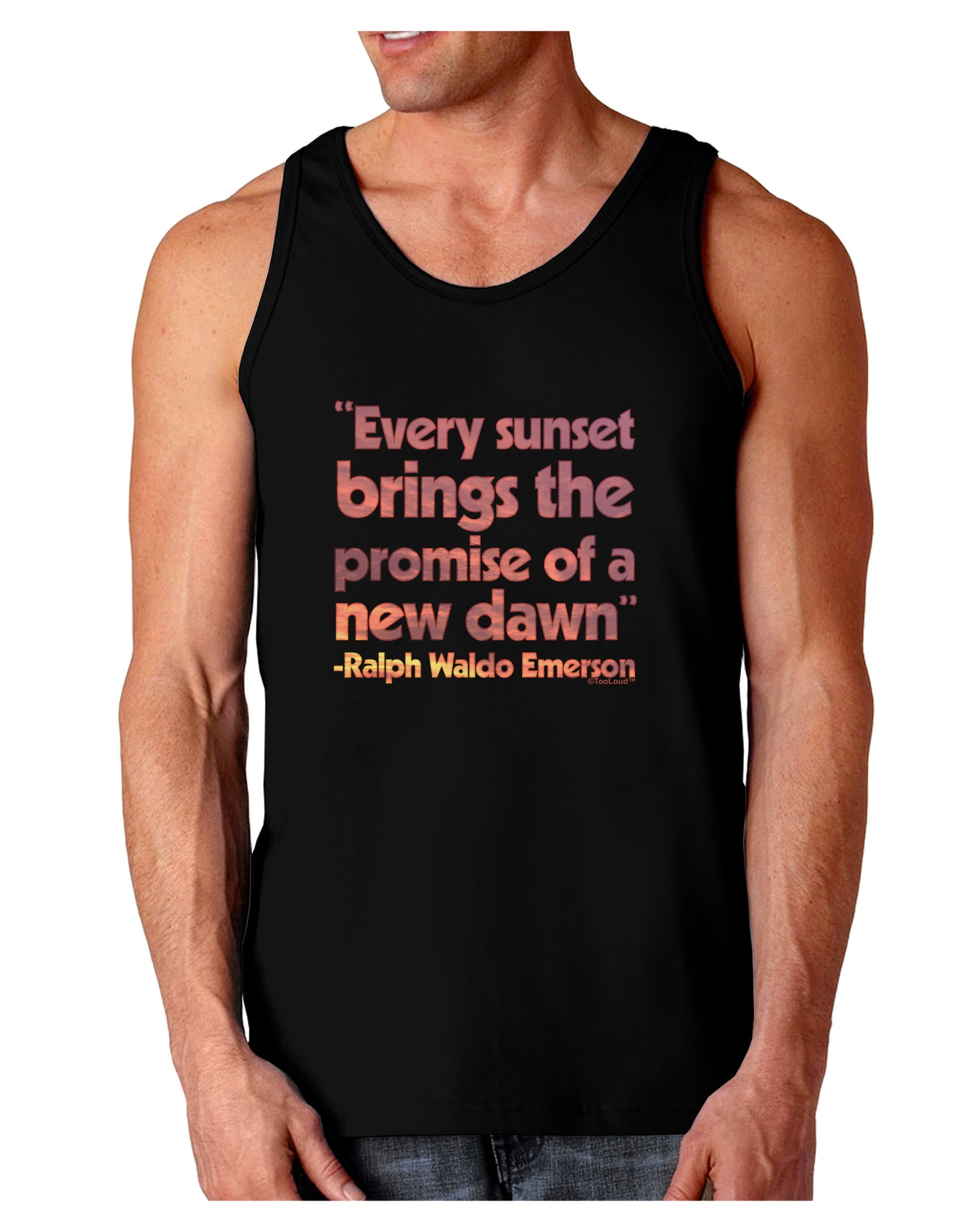 Emerson Sunset Quote Dark Loose Tank Top-Mens Loose Tank Top-TooLoud-Black-Small-Davson Sales