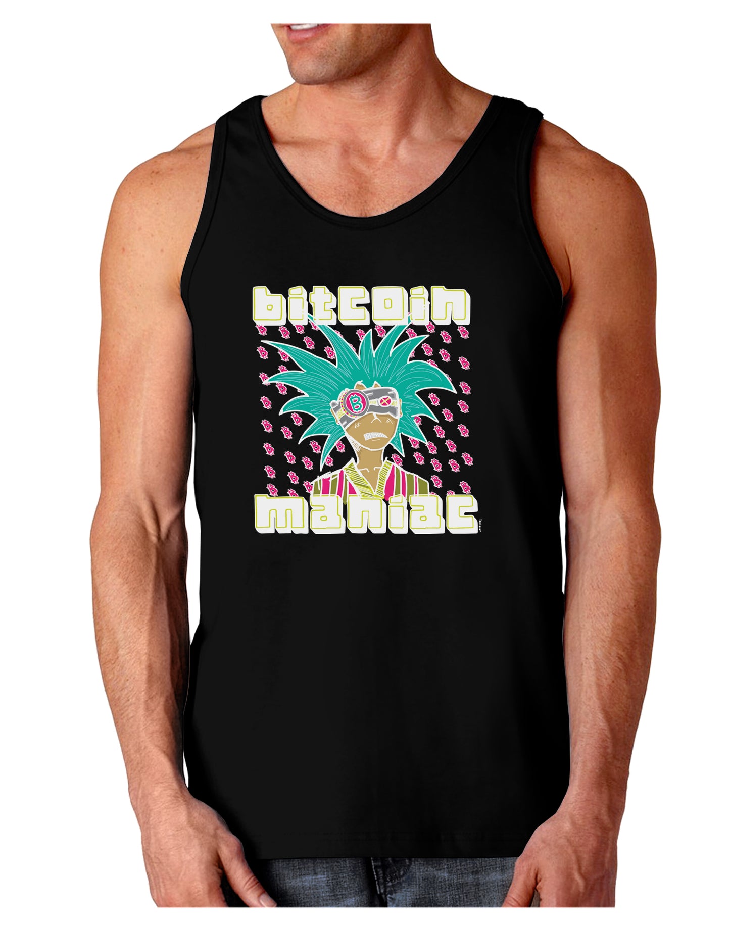 Bitcoin Maniac Crypto Loose Tank Top-Mens-LooseTanktops-TooLoud-Black-Small-Davson Sales