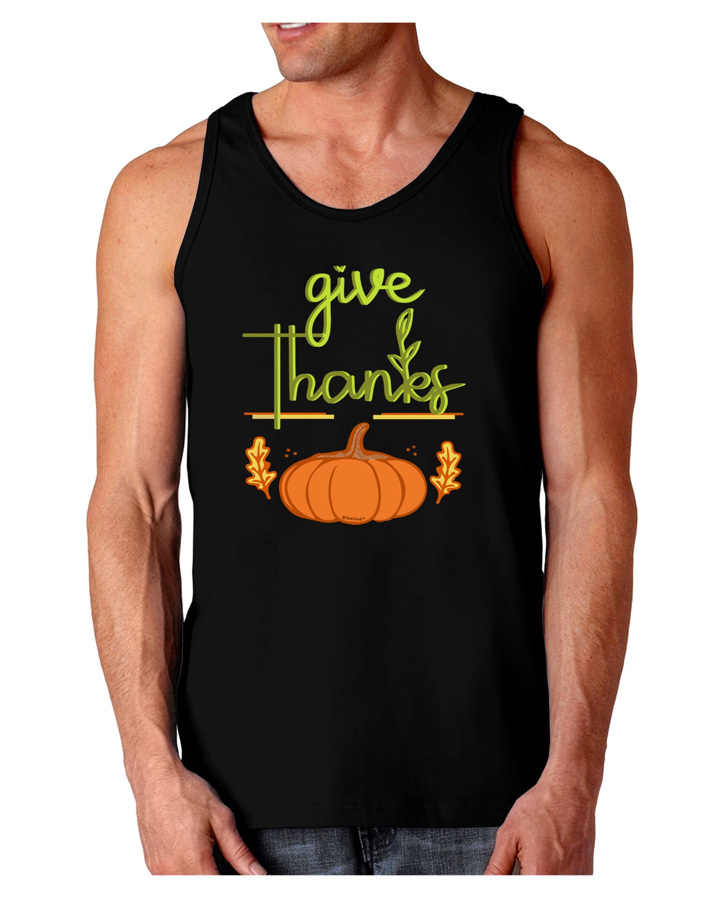 Give Thanks Loose Tank Top-Mens-LooseTanktops-TooLoud-Black-Small-Davson Sales