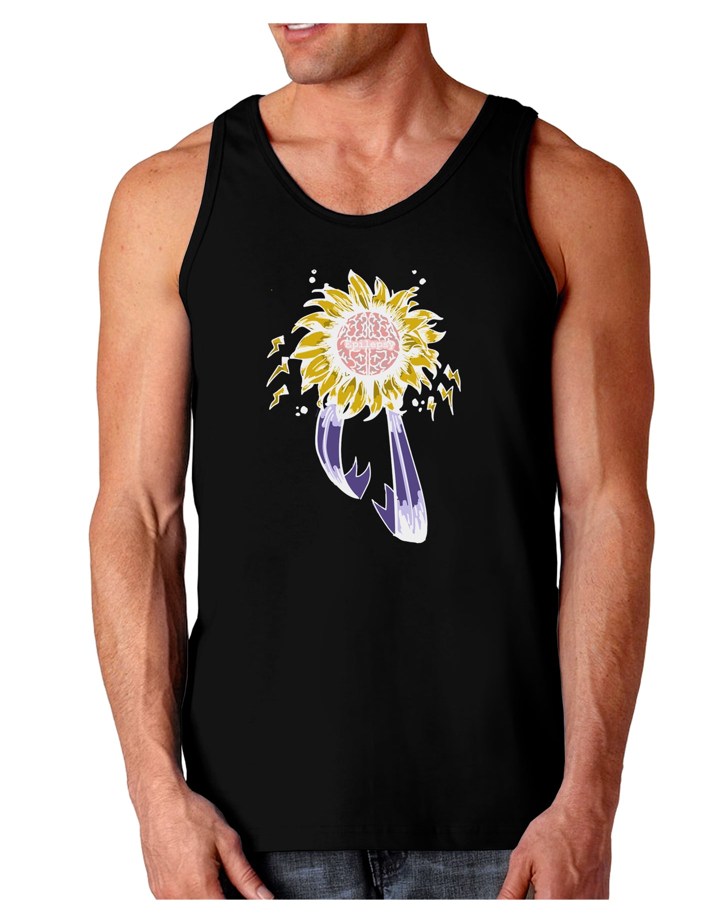 Epilepsy Awareness Loose Tank Top-Mens-LooseTanktops-TooLoud-Black-Small-Davson Sales