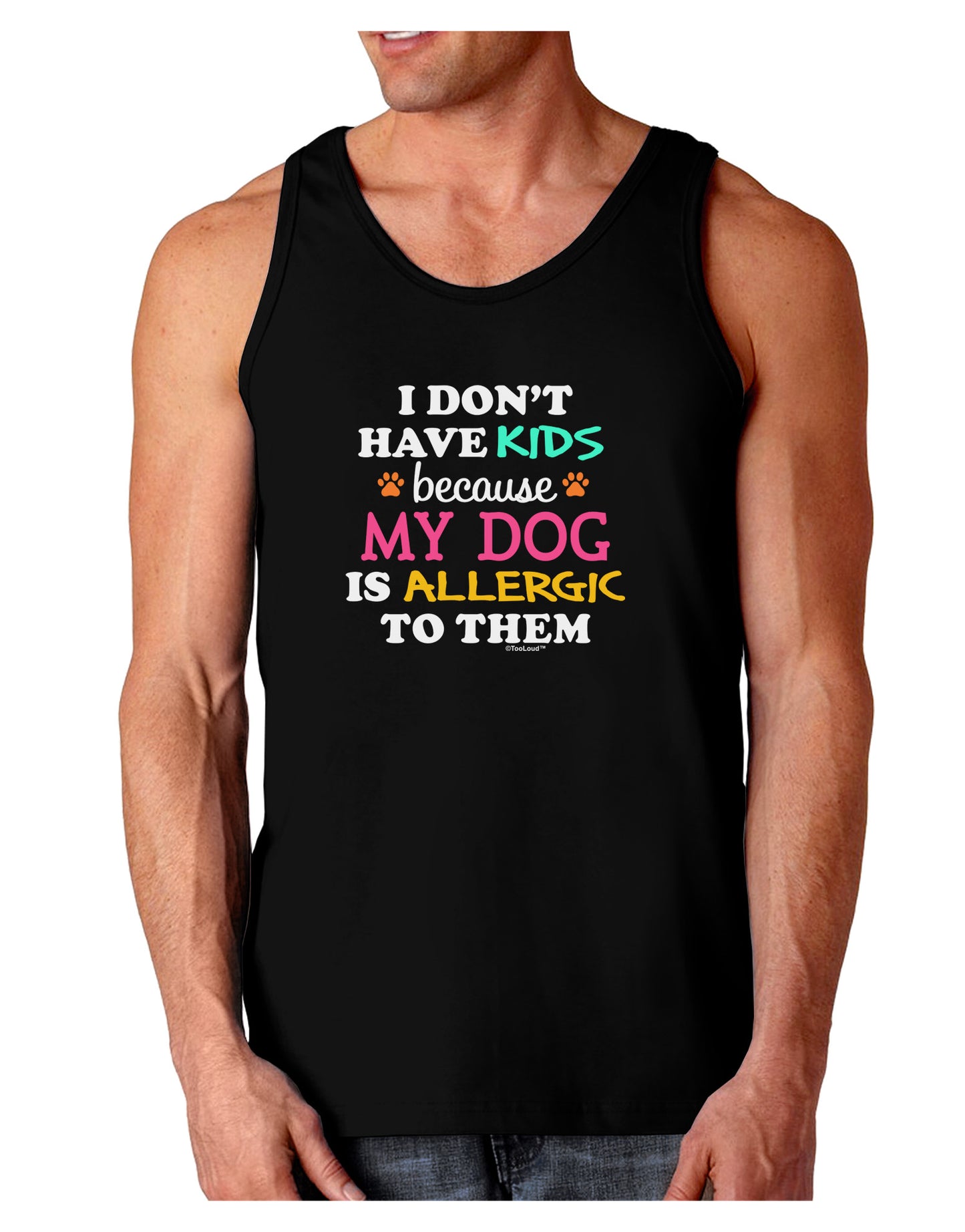 I Don't Have Kids - Dog Dark Loose Tank Top-Mens Loose Tank Top-TooLoud-Black-Small-Davson Sales