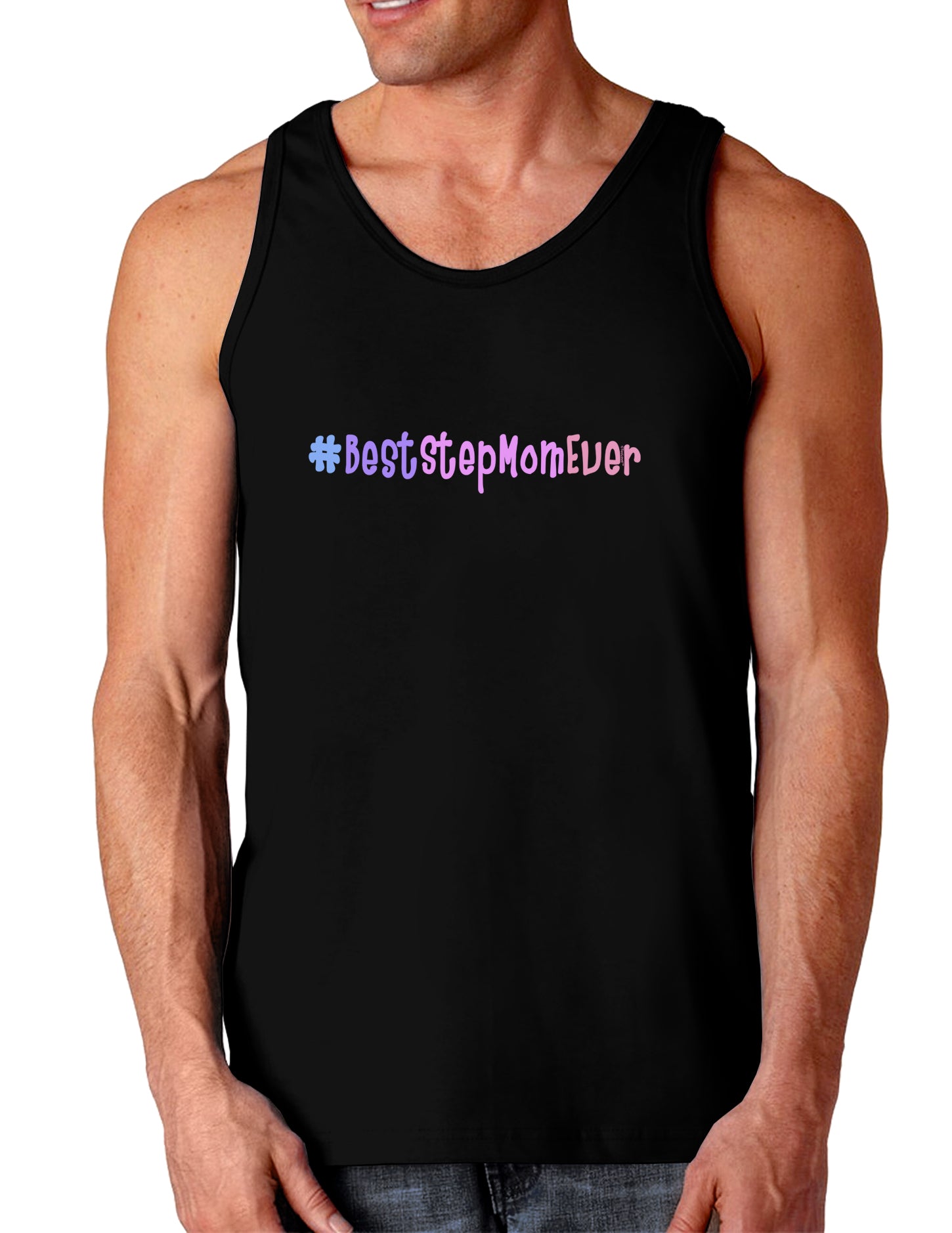 #BestStepMomEver Dark Loose Tank Top-Mens Loose Tank Top-TooLoud-Black-Small-Davson Sales