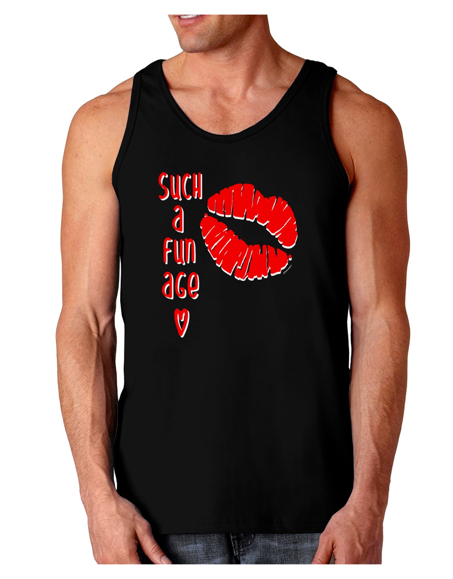 Such a Fun Age Kiss Lips Loose Tank Top-Mens-LooseTanktops-TooLoud-Black-Small-Davson Sales