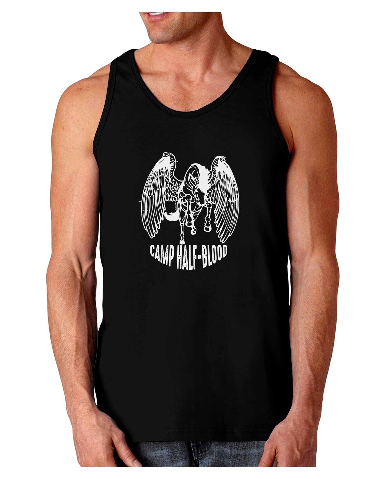 Camp Half-Blood Pegasus Loose Tank Top-Mens-LooseTanktops-TooLoud-Black-Small-Davson Sales