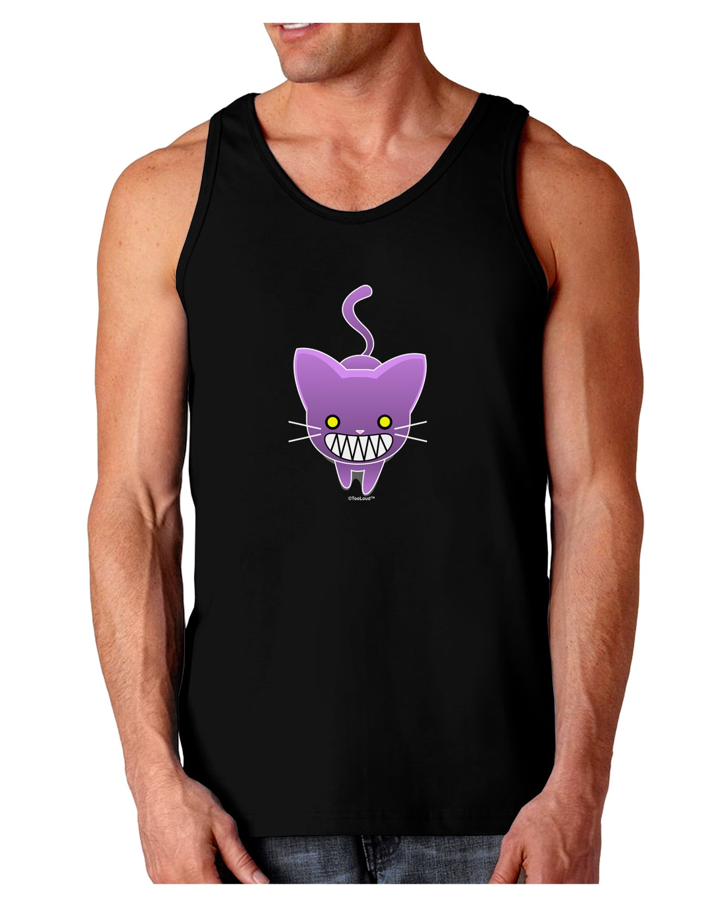 Evil Kitty Dark Loose Tank Top-Mens Loose Tank Top-TooLoud-Black-Small-Davson Sales