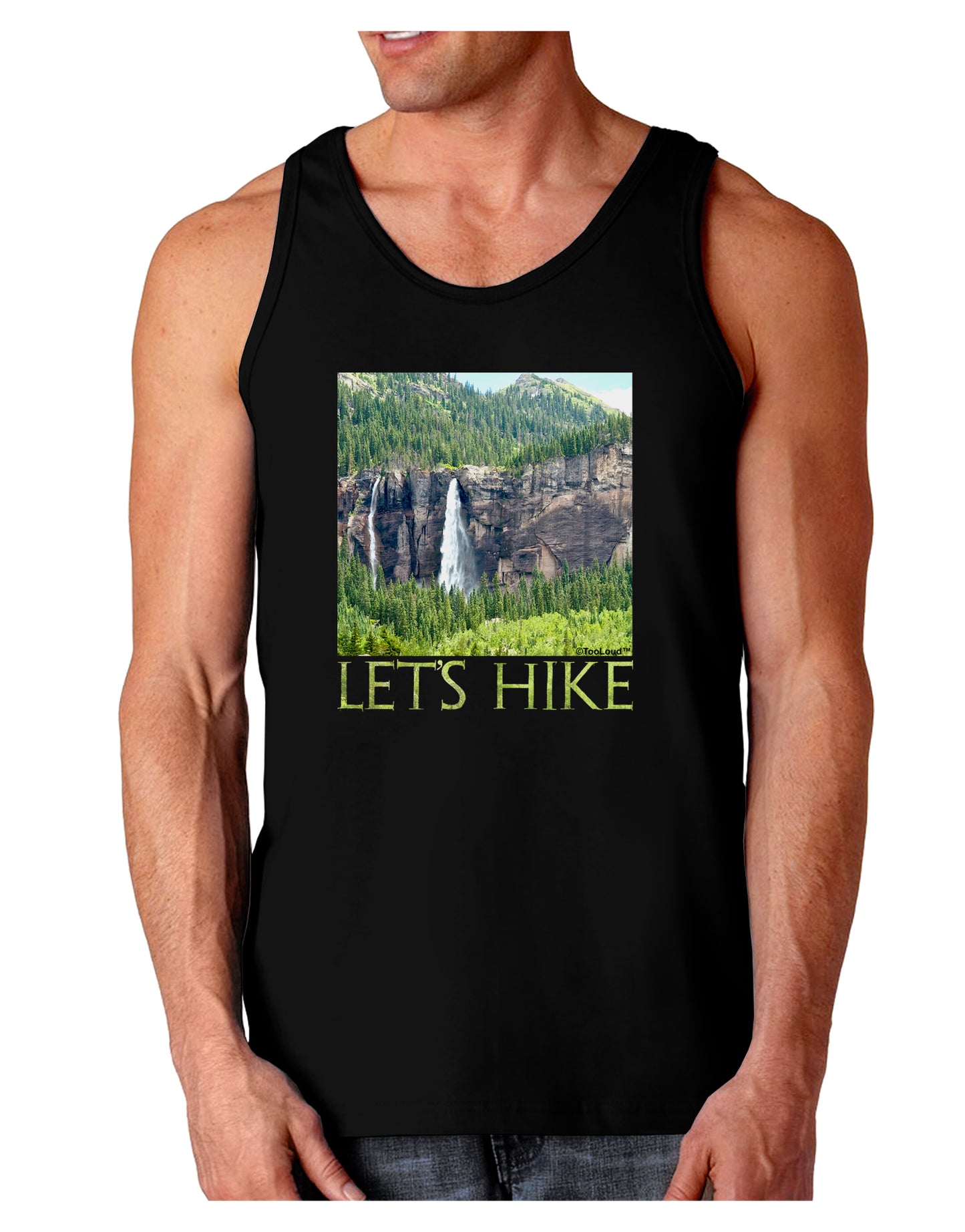 Beautiful Cliffs - Lets Hike Dark Loose Tank Top by-Mens Loose Tank Top-TooLoud-Black-Small-Davson Sales