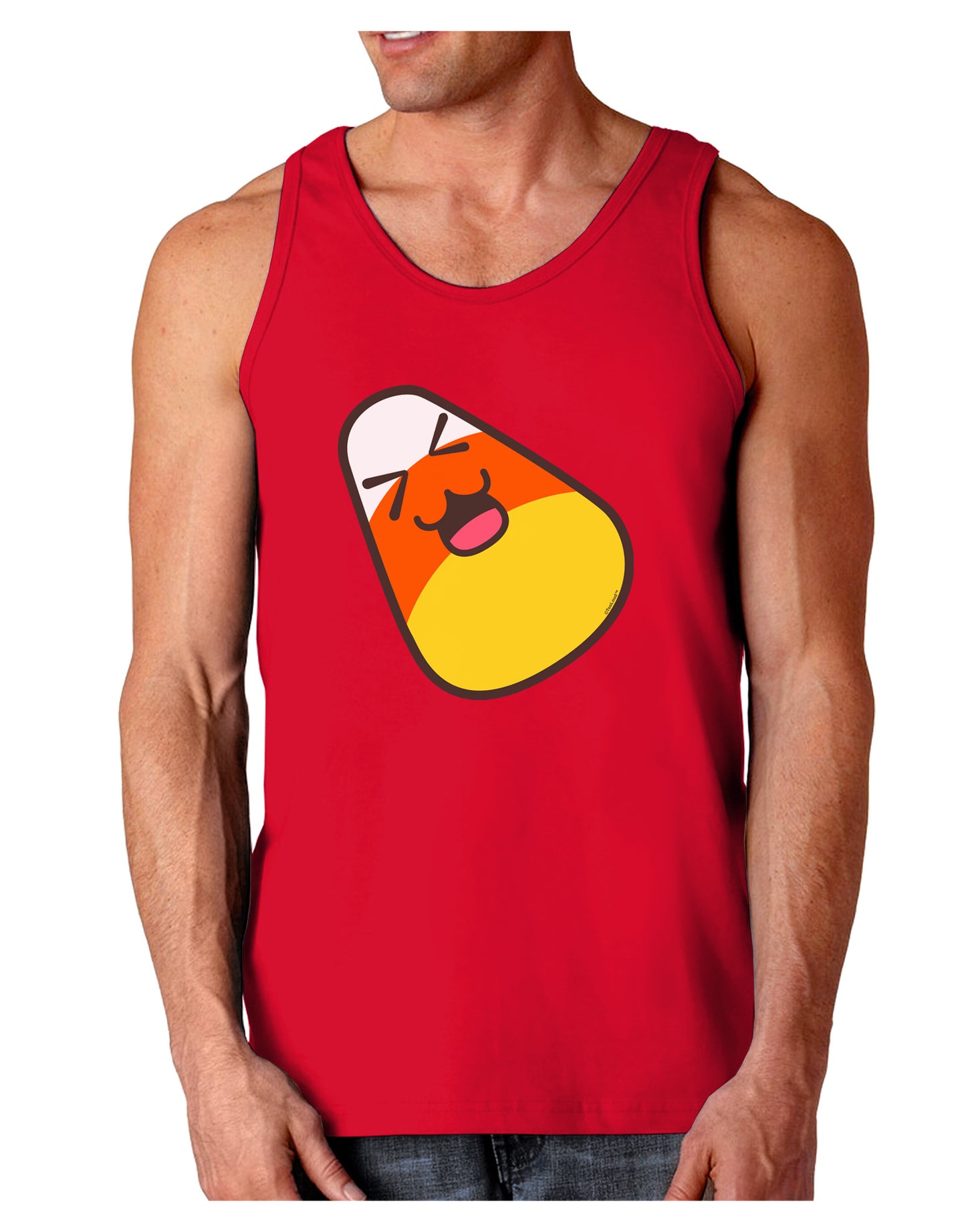 Cute Father Candy Corn Family Halloween Dark Loose Tank Top-Mens Loose Tank Top-TooLoud-Red-Small-Davson Sales