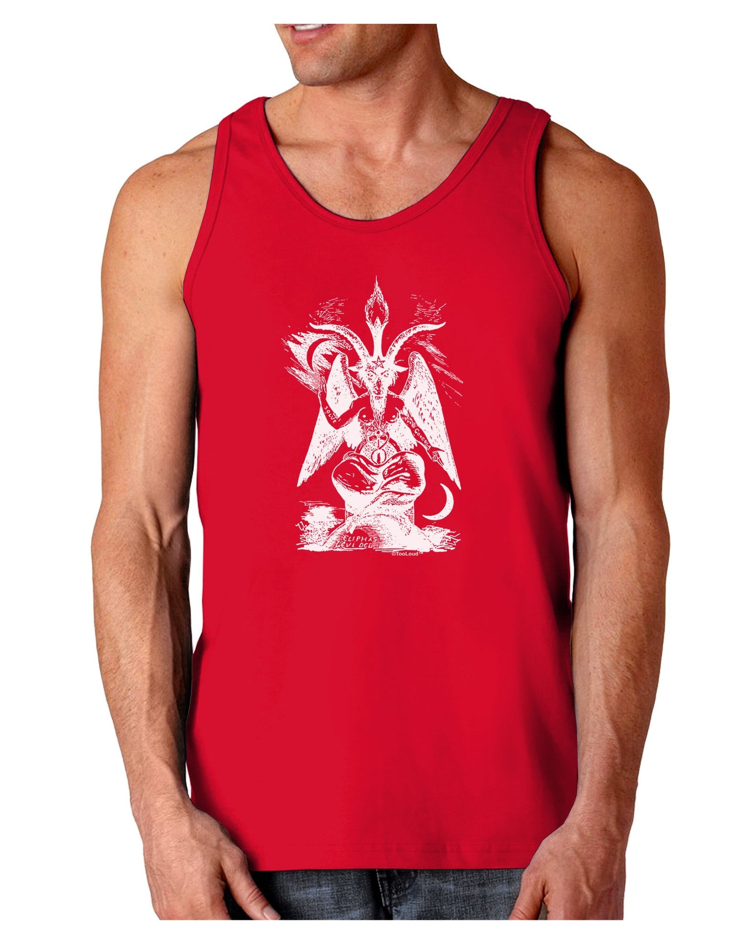 Baphomet Illustration Dark Loose Tank Top by-Mens Loose Tank Top-TooLoud-Red-XX-Large-Davson Sales