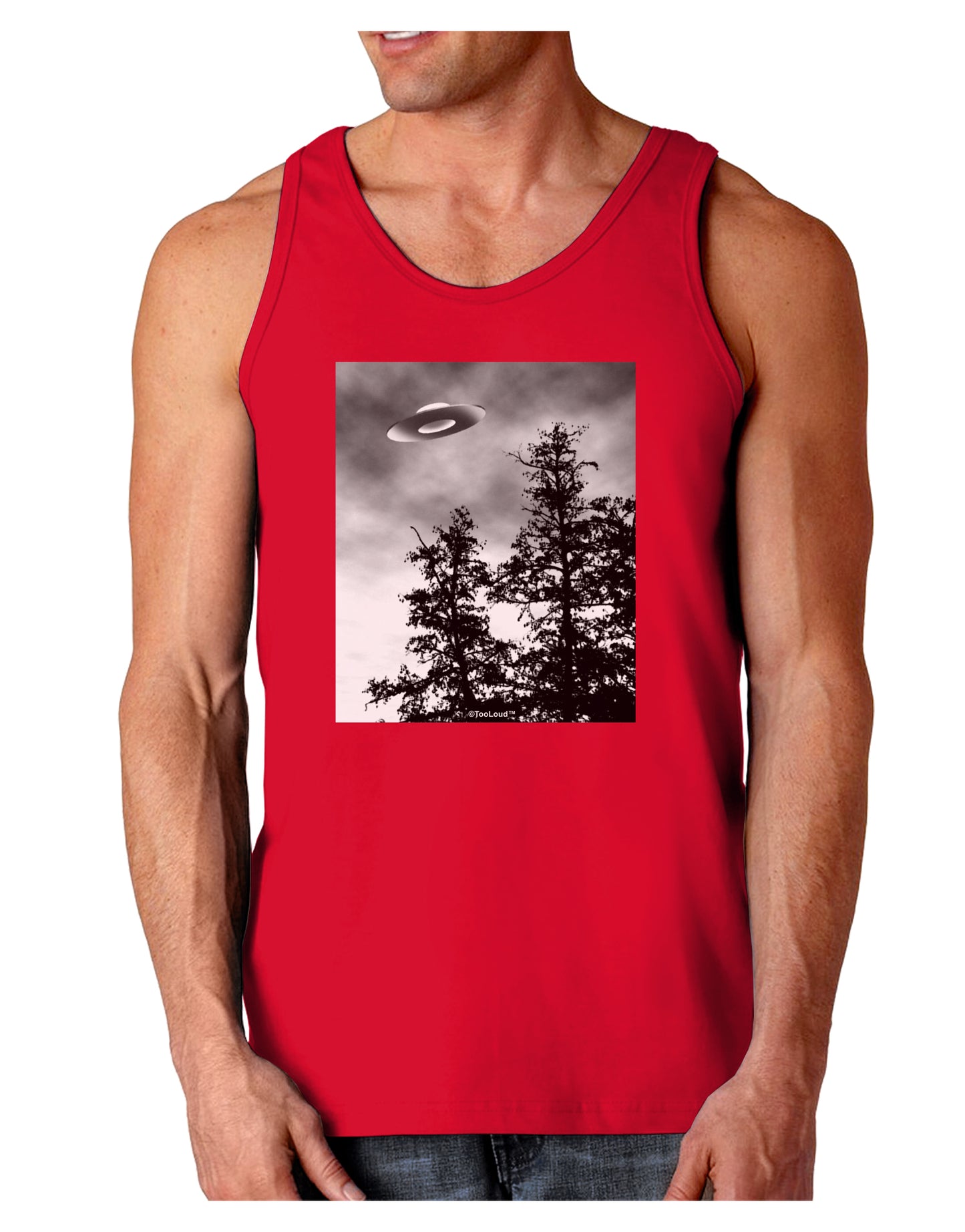 UFO Sighting - Extraterrestrial Dark Loose Tank Top by TooLoud-Mens Loose Tank Top-TooLoud-Red-Small-Davson Sales