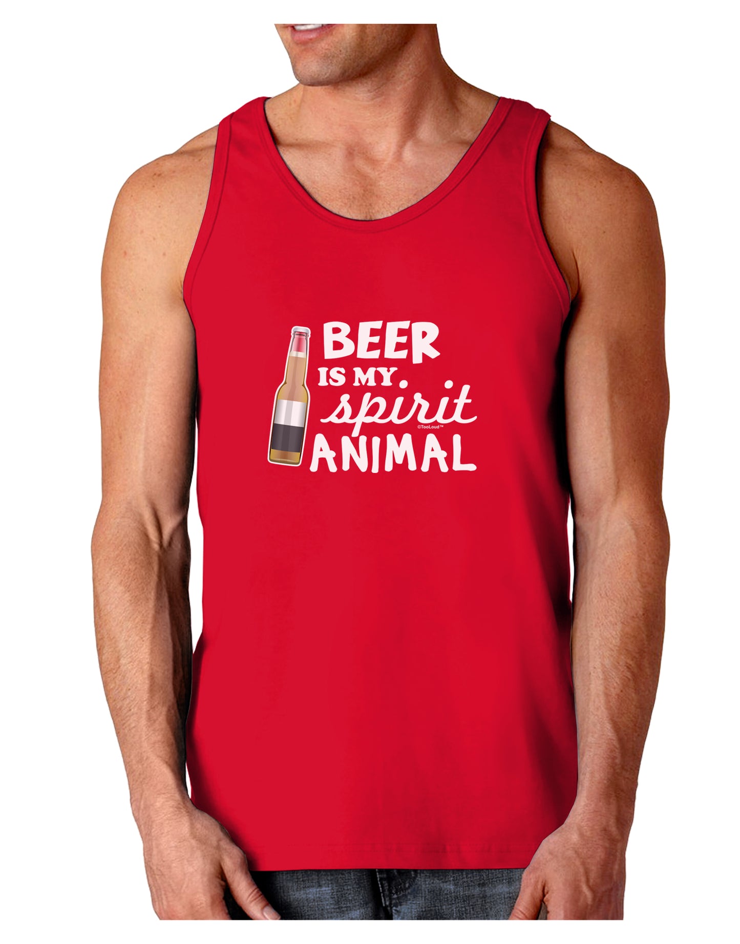Beer Is My Spirit Animal Dark Loose Tank Top-Mens Loose Tank Top-TooLoud-Red-Small-Davson Sales