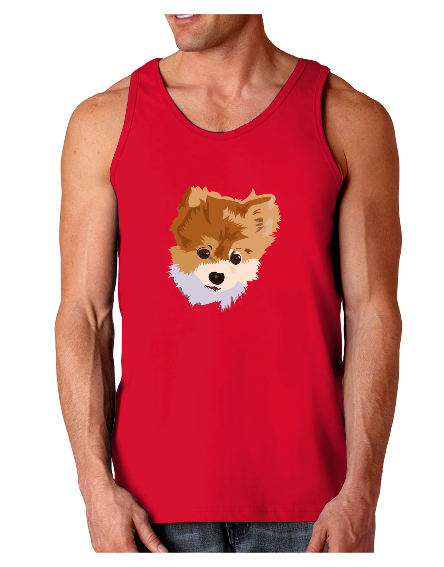 Custom Pet Art Dark Loose Tank Top by TooLoud-Mens Loose Tank Top-TooLoud-Red-Small-Davson Sales