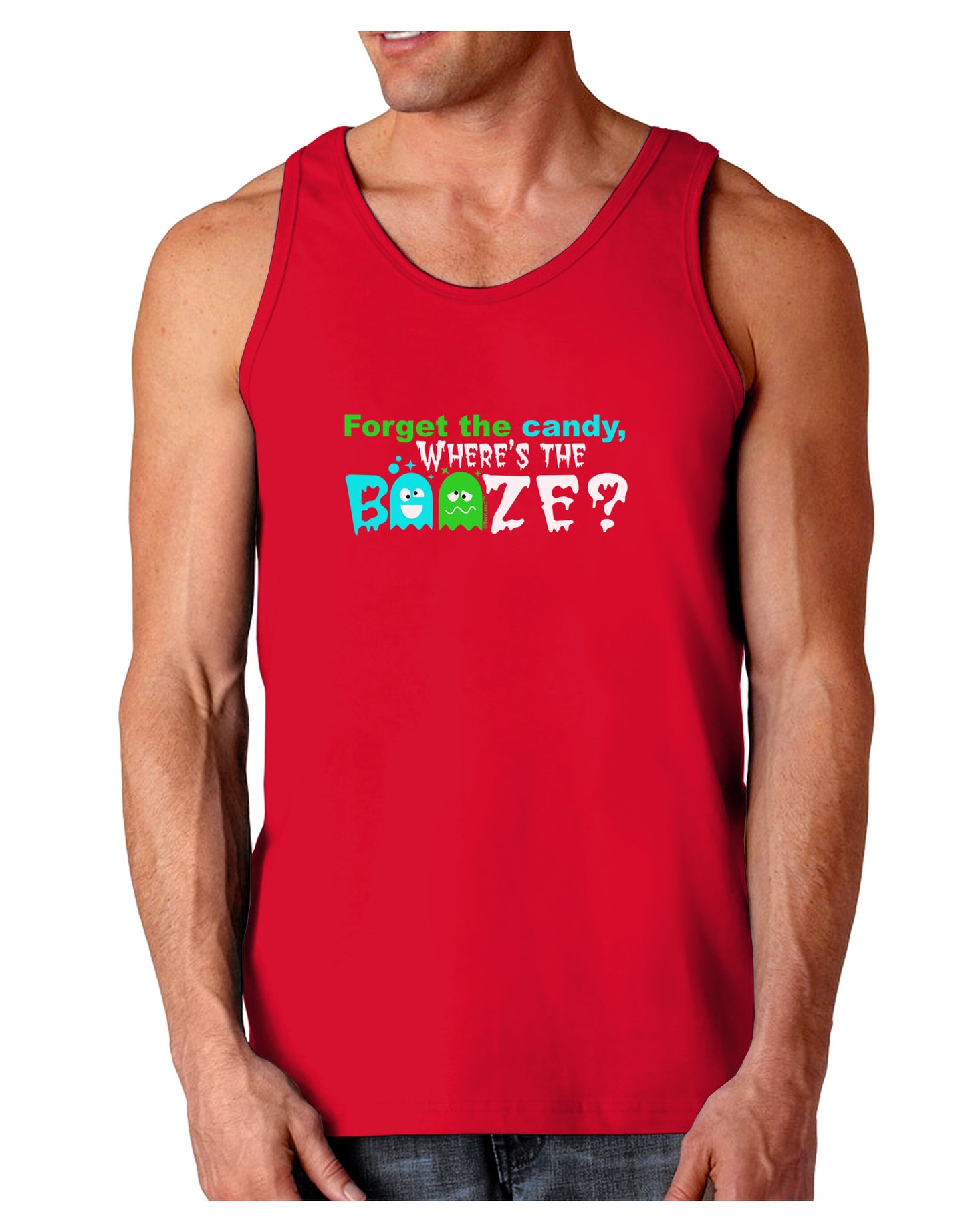 Where's The Booze Dark Loose Tank Top-Mens Loose Tank Top-TooLoud-Red-Small-Davson Sales