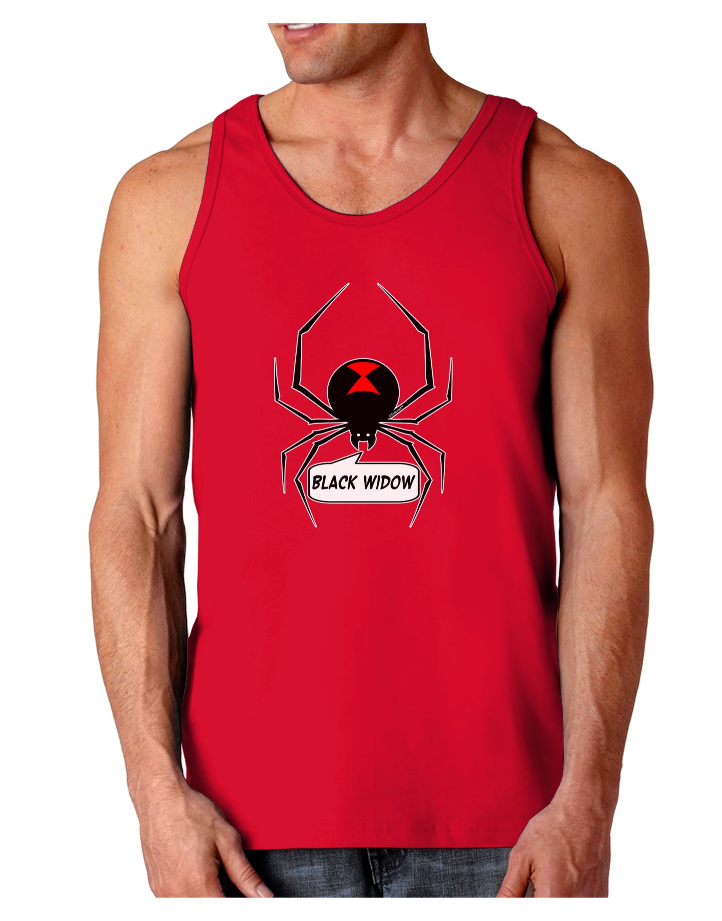 Black Widow Spider Design - Text Dark Loose Tank Top-Mens Loose Tank Top-TooLoud-Red-Small-Davson Sales
