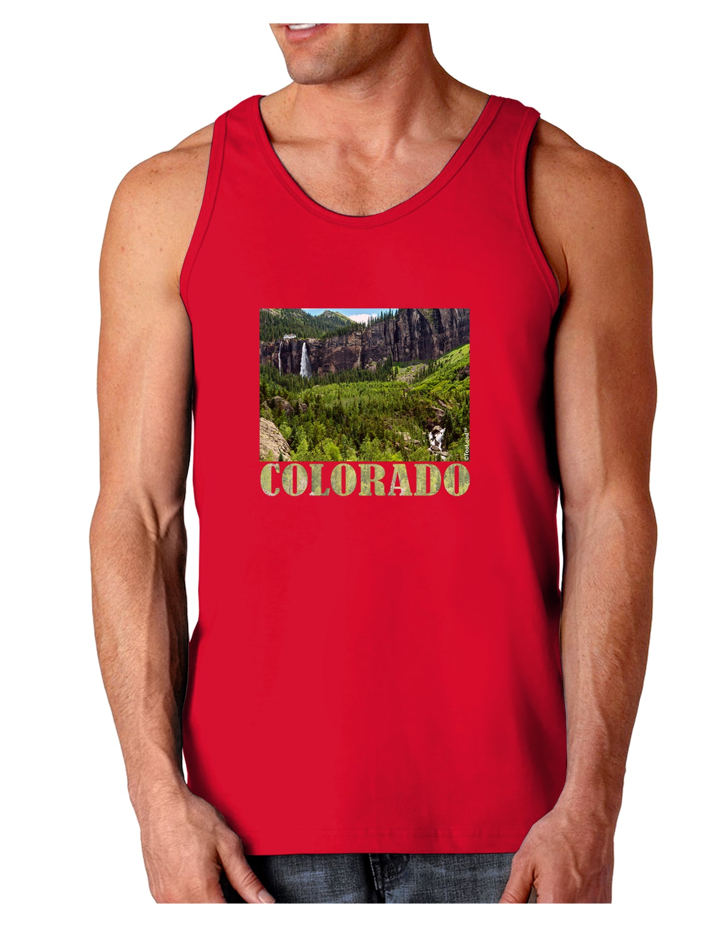 Beautiful Cliffs Colorado Dark Loose Tank Top by-Mens Loose Tank Top-TooLoud-Red-Small-Davson Sales
