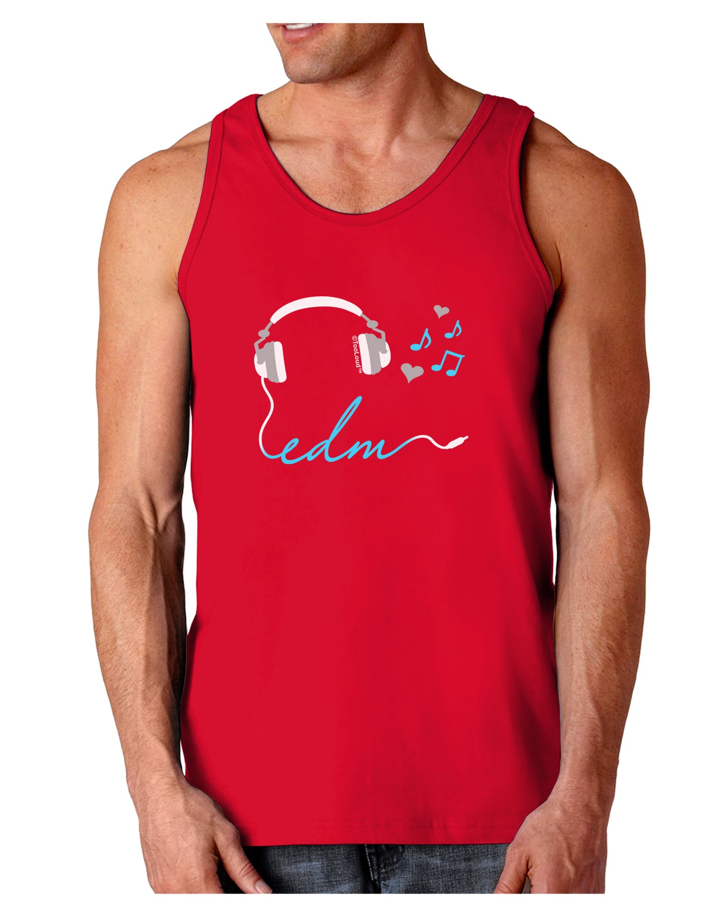 EDM Cord Blue Dark Loose Tank Top-Mens Loose Tank Top-TooLoud-Red-Small-Davson Sales