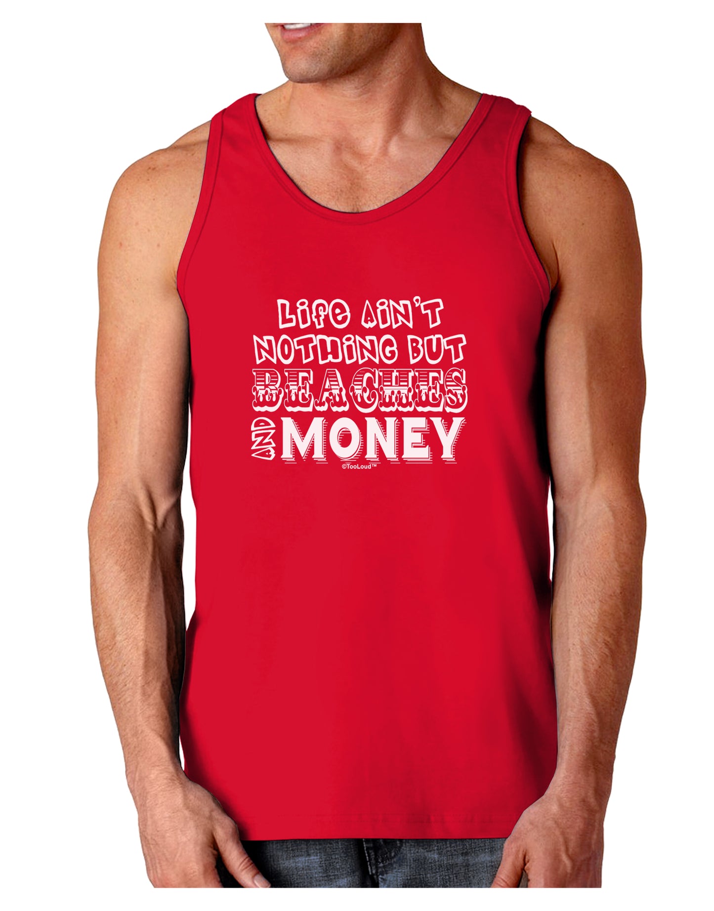 Beaches and Money Dark Loose Tank Top by TooLoud-Mens Loose Tank Top-TooLoud-Red-Small-Davson Sales
