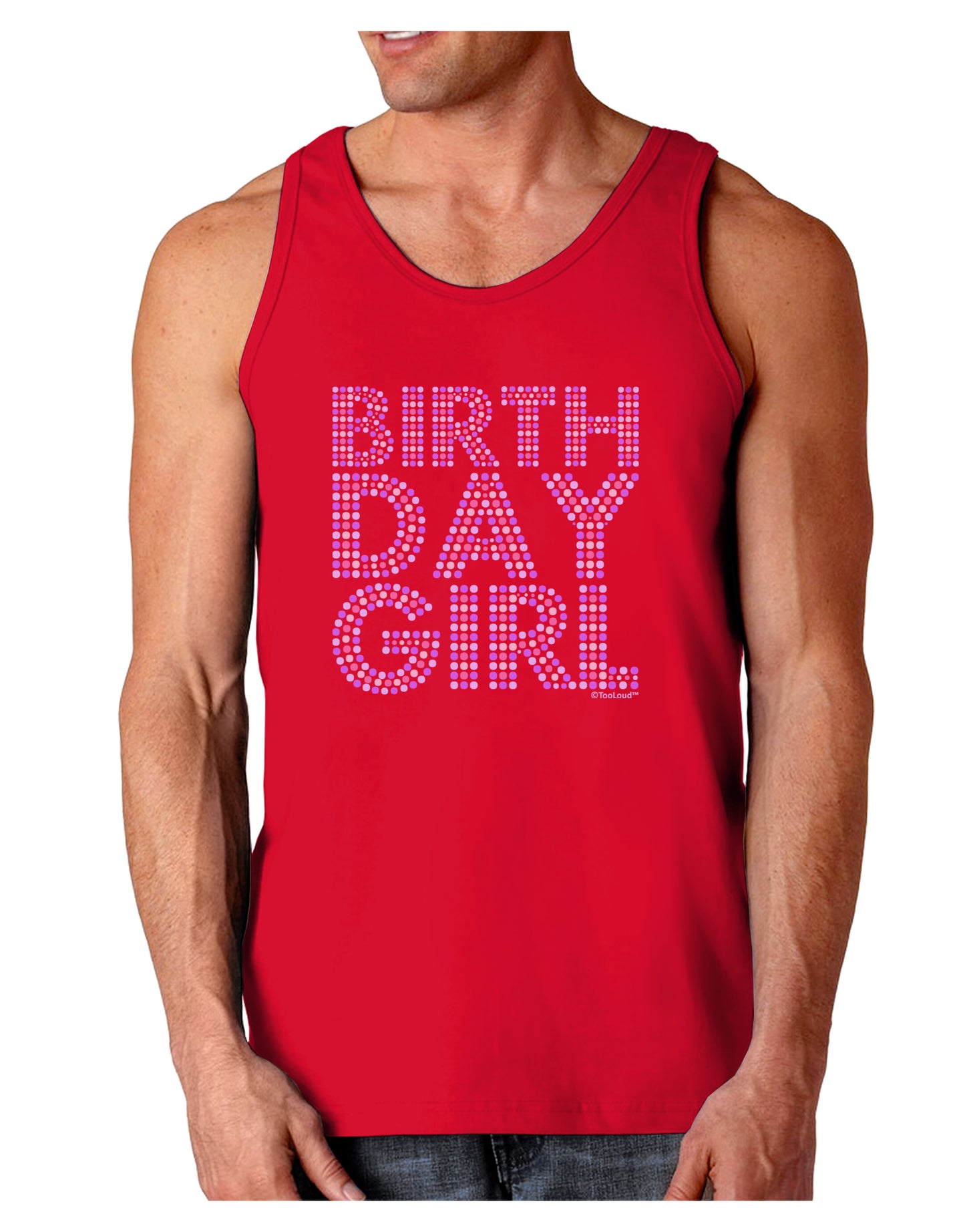 Birthday Girl - Pink and Purple Dots Dark Loose Tank Top by TooLoud-Mens Loose Tank Top-TooLoud-Red-Small-Davson Sales