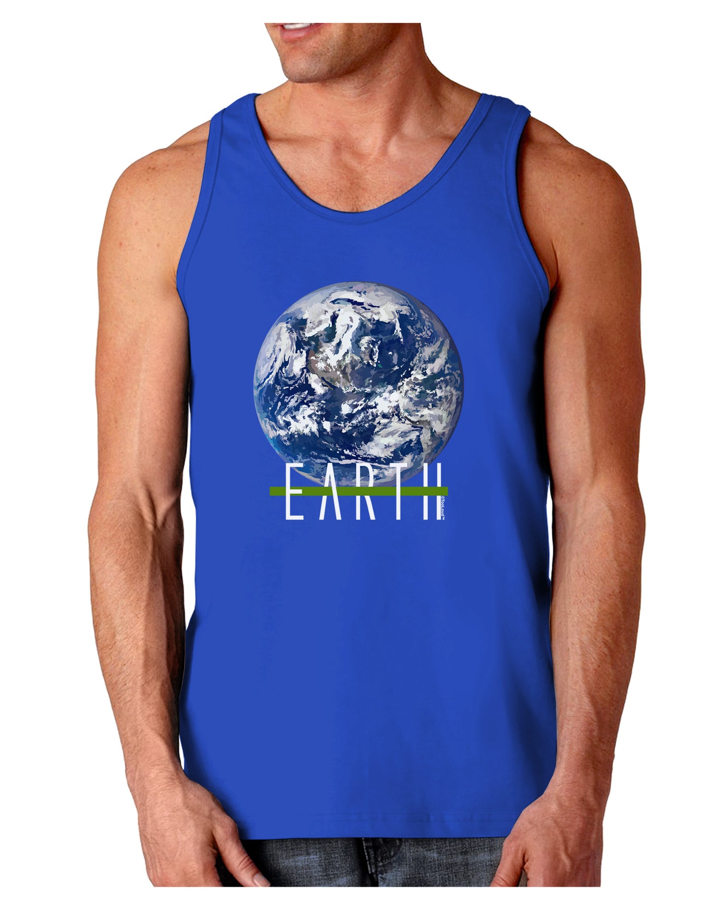 Planet Earth Text Dark Loose Tank Top-Mens Loose Tank Top-TooLoud-Royal Blue-Small-Davson Sales